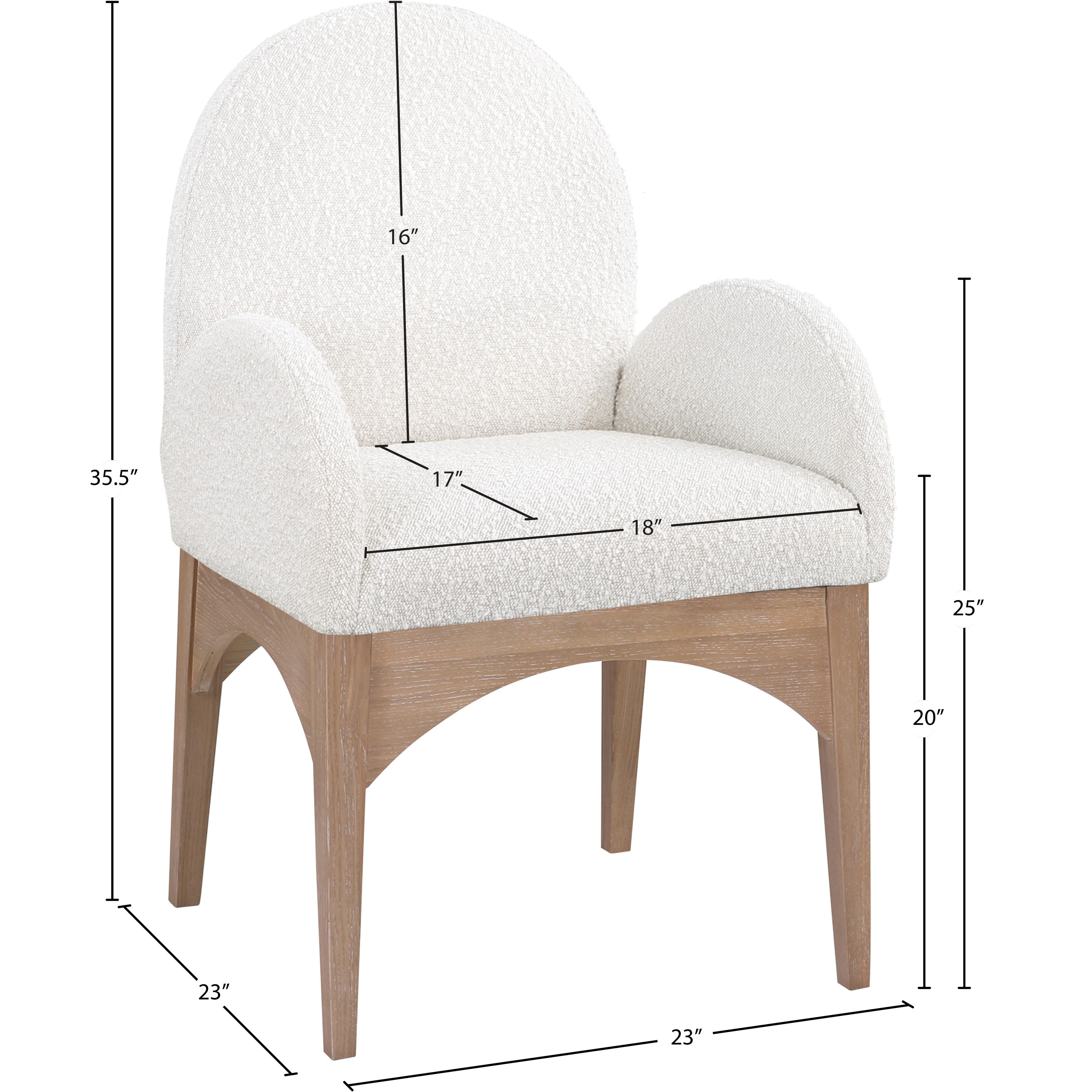 Meridian Waldorf Cream Boucle Fabric Dining Chair