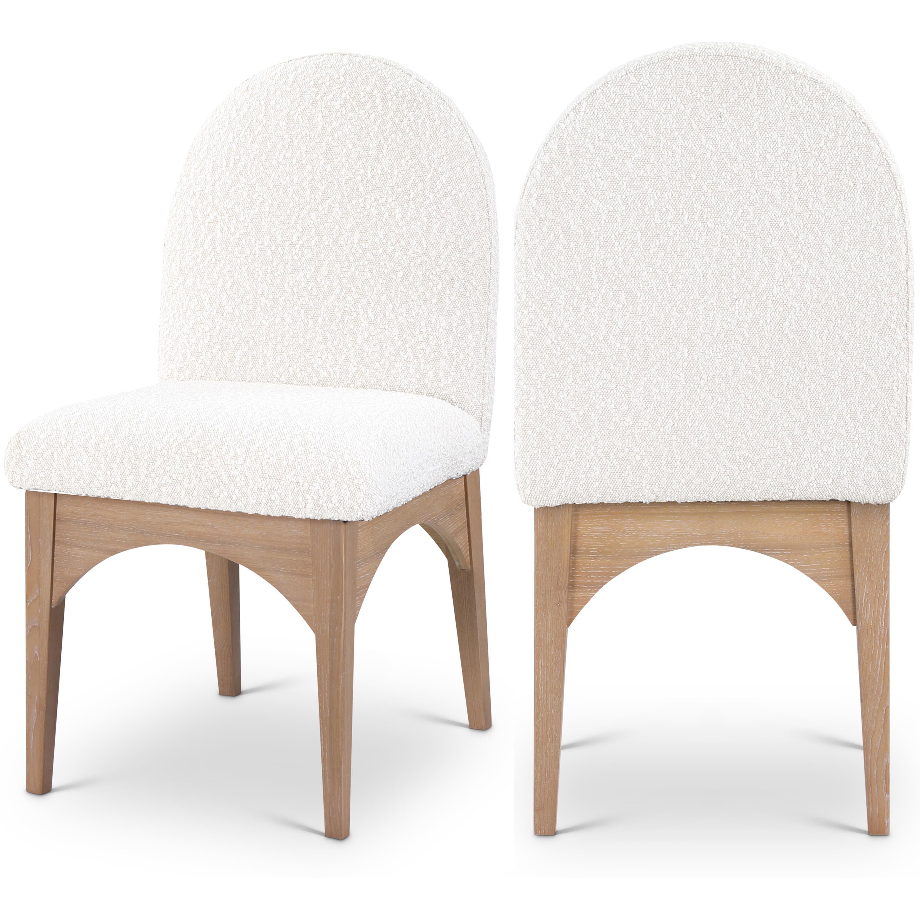 Meridian Waldorf Cream Boucle Fabric Dining Chair