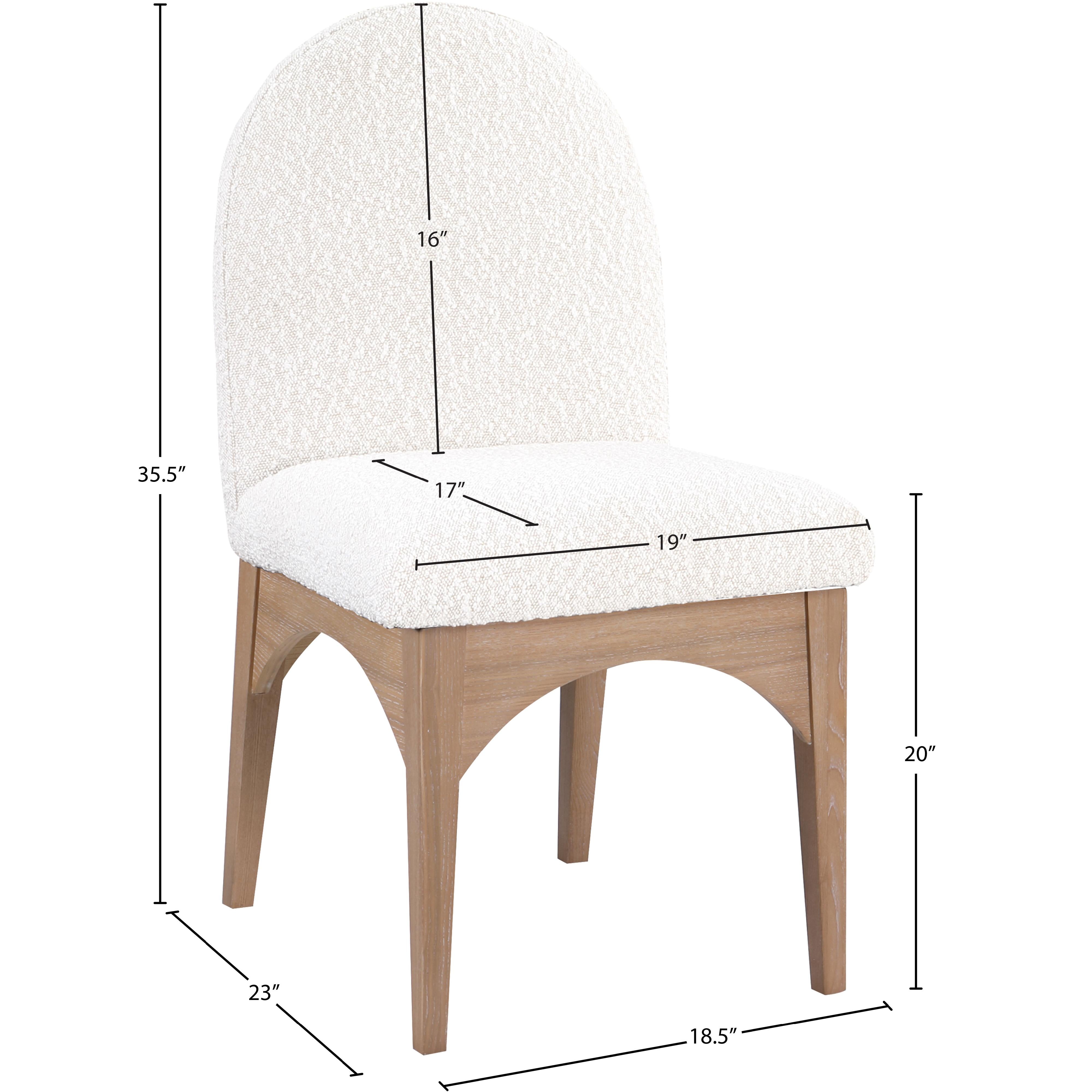 Meridian Waldorf Cream Boucle Fabric Dining Chair