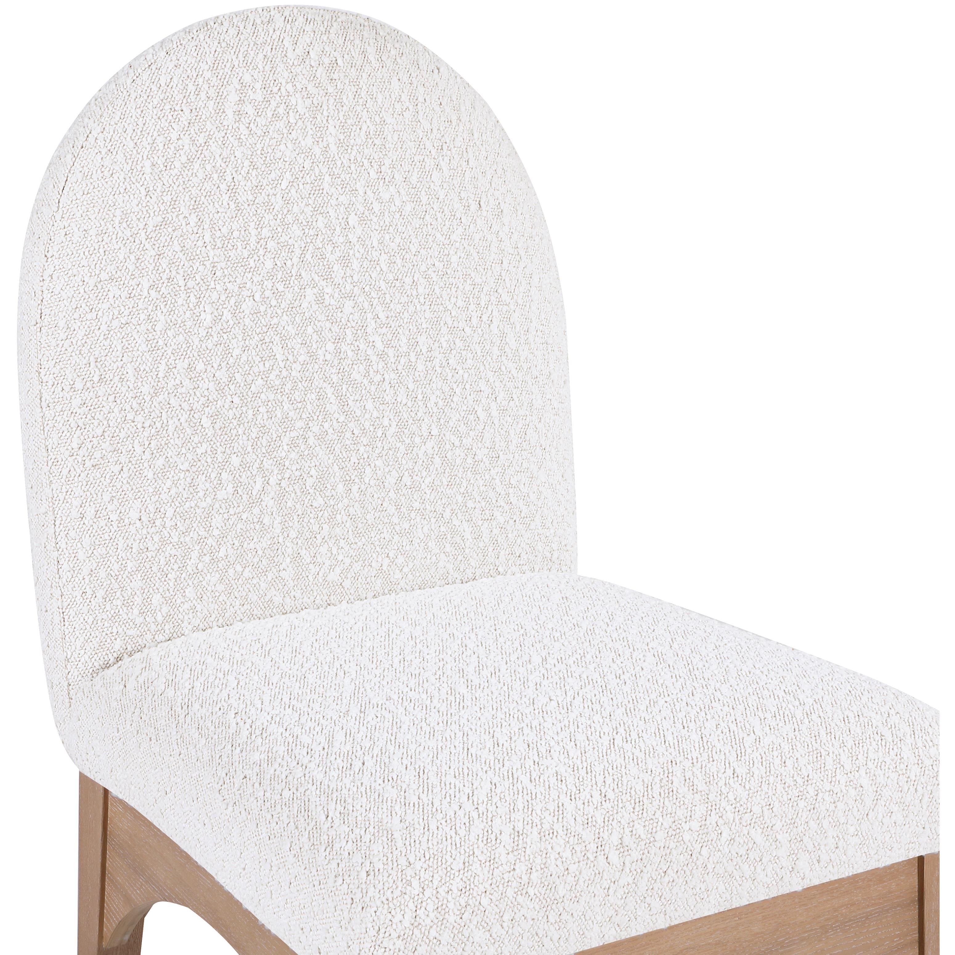 Meridian Waldorf Cream Boucle Fabric Dining Chair