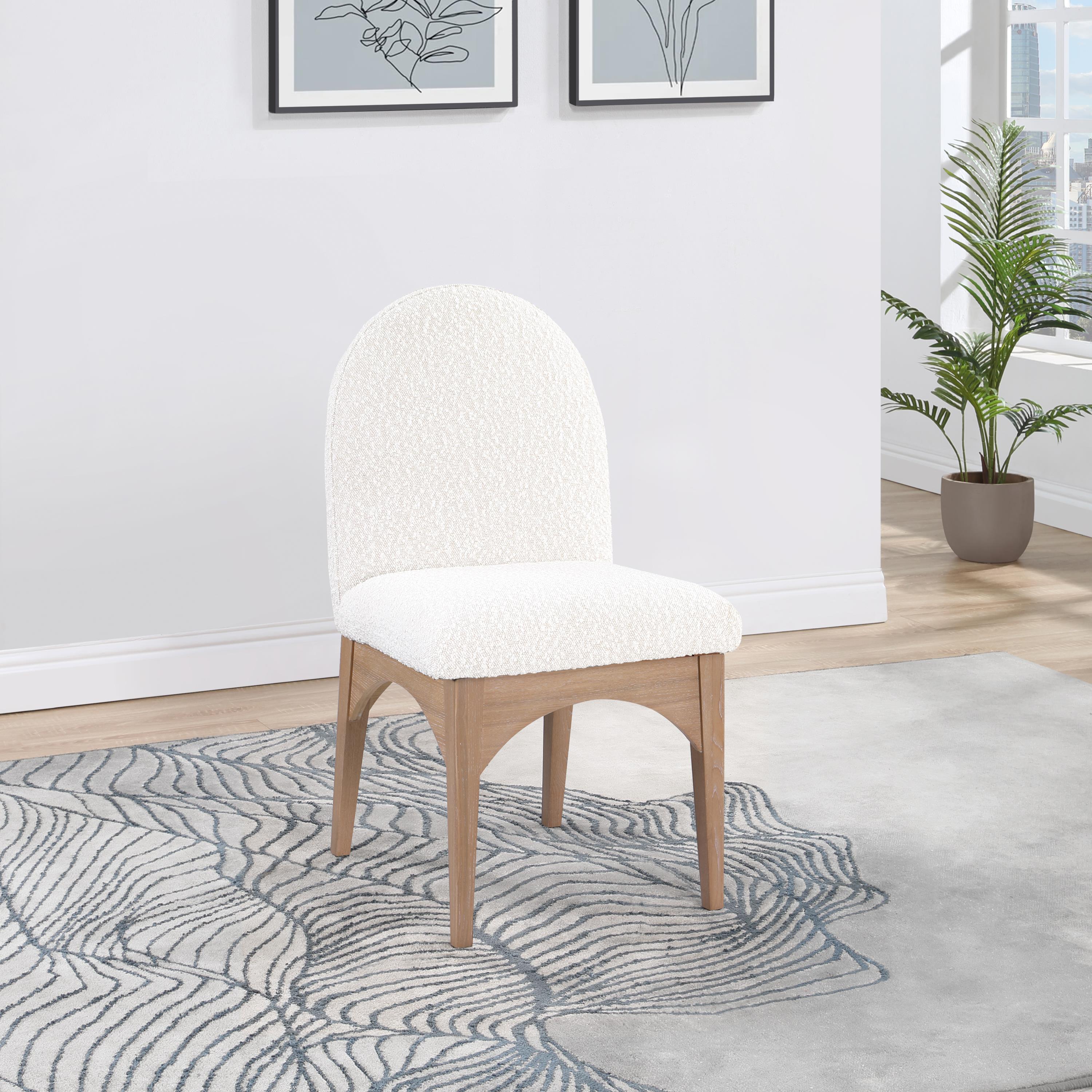 Meridian Waldorf Cream Boucle Fabric Dining Chair