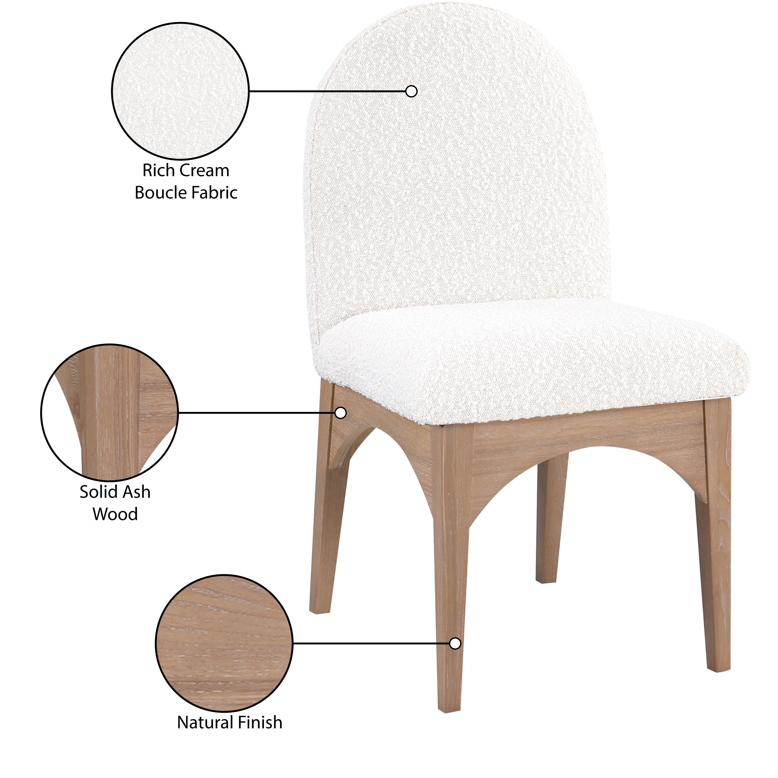 Meridian Waldorf Cream Boucle Fabric Dining Chair