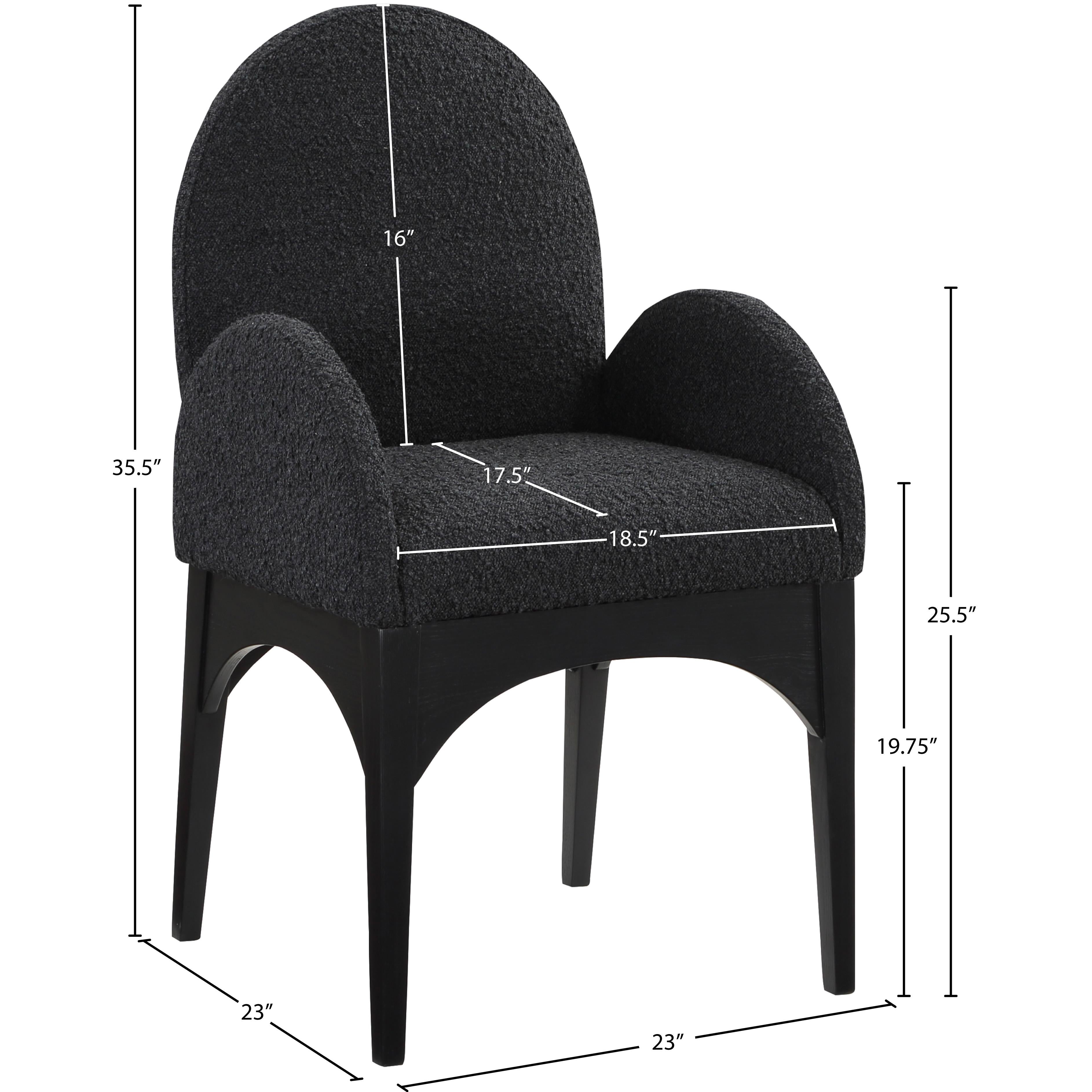 Meridian Waldorf Black Boucle Fabric Dining Chair