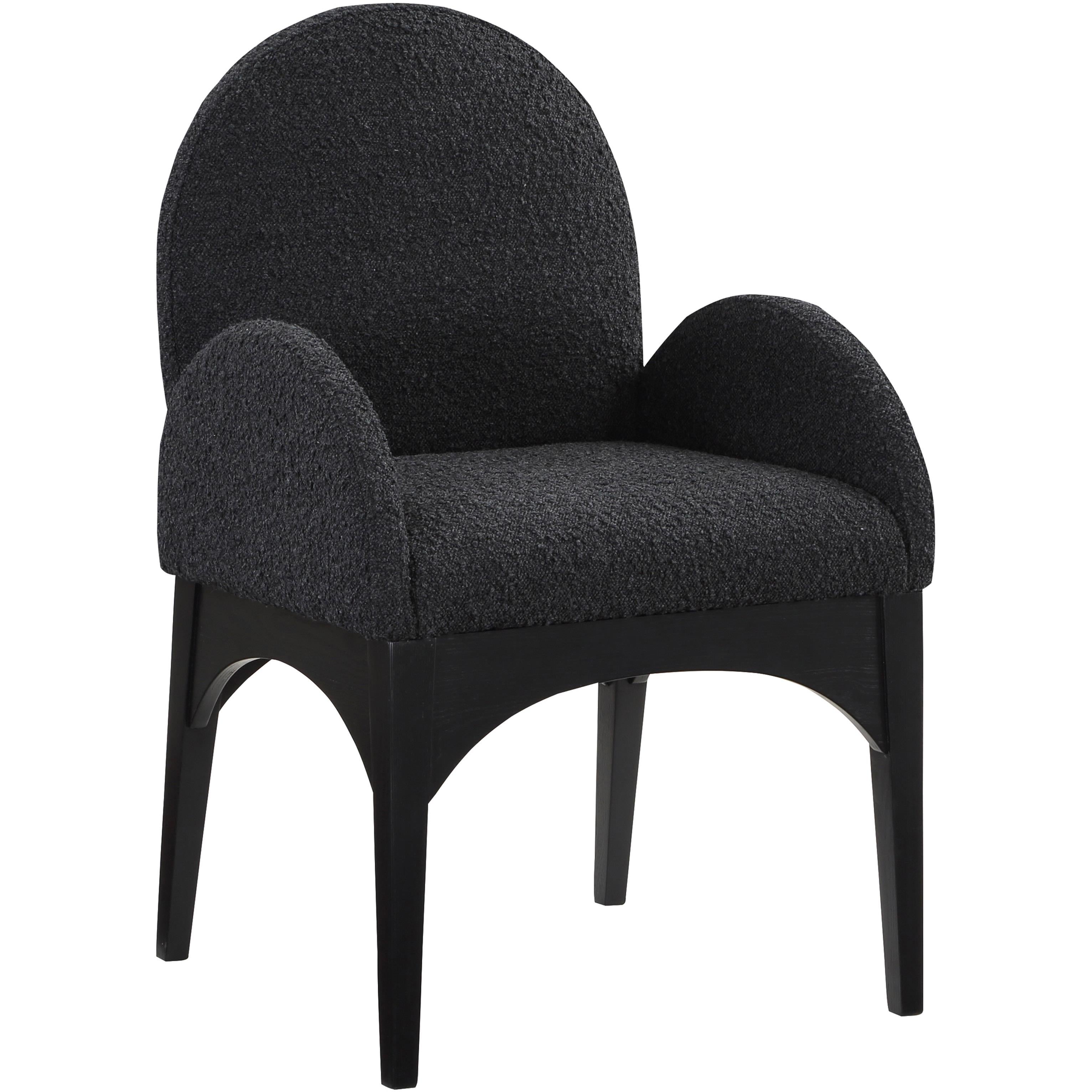 Meridian Waldorf Black Boucle Fabric Dining Chair