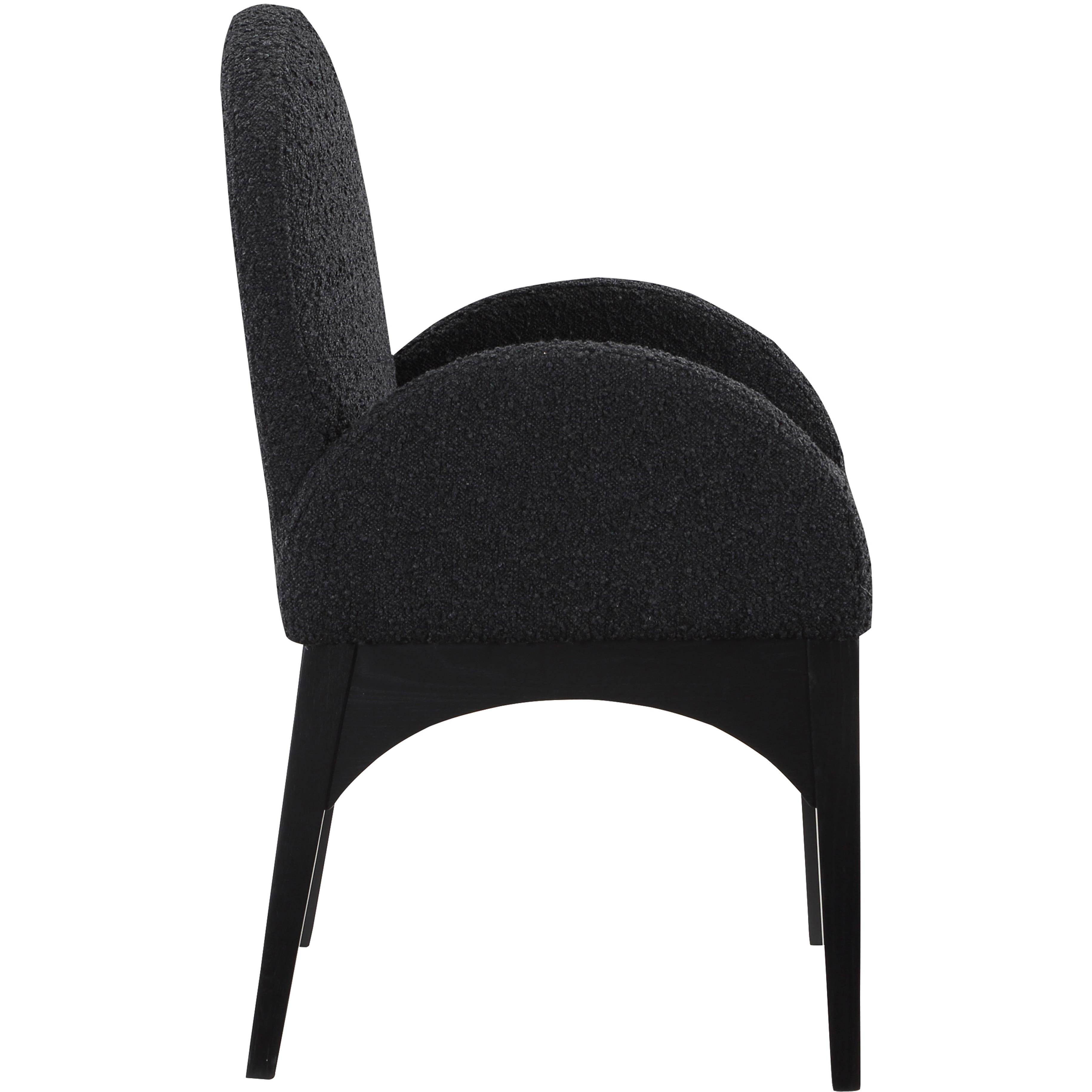 Meridian Waldorf Black Boucle Fabric Dining Chair