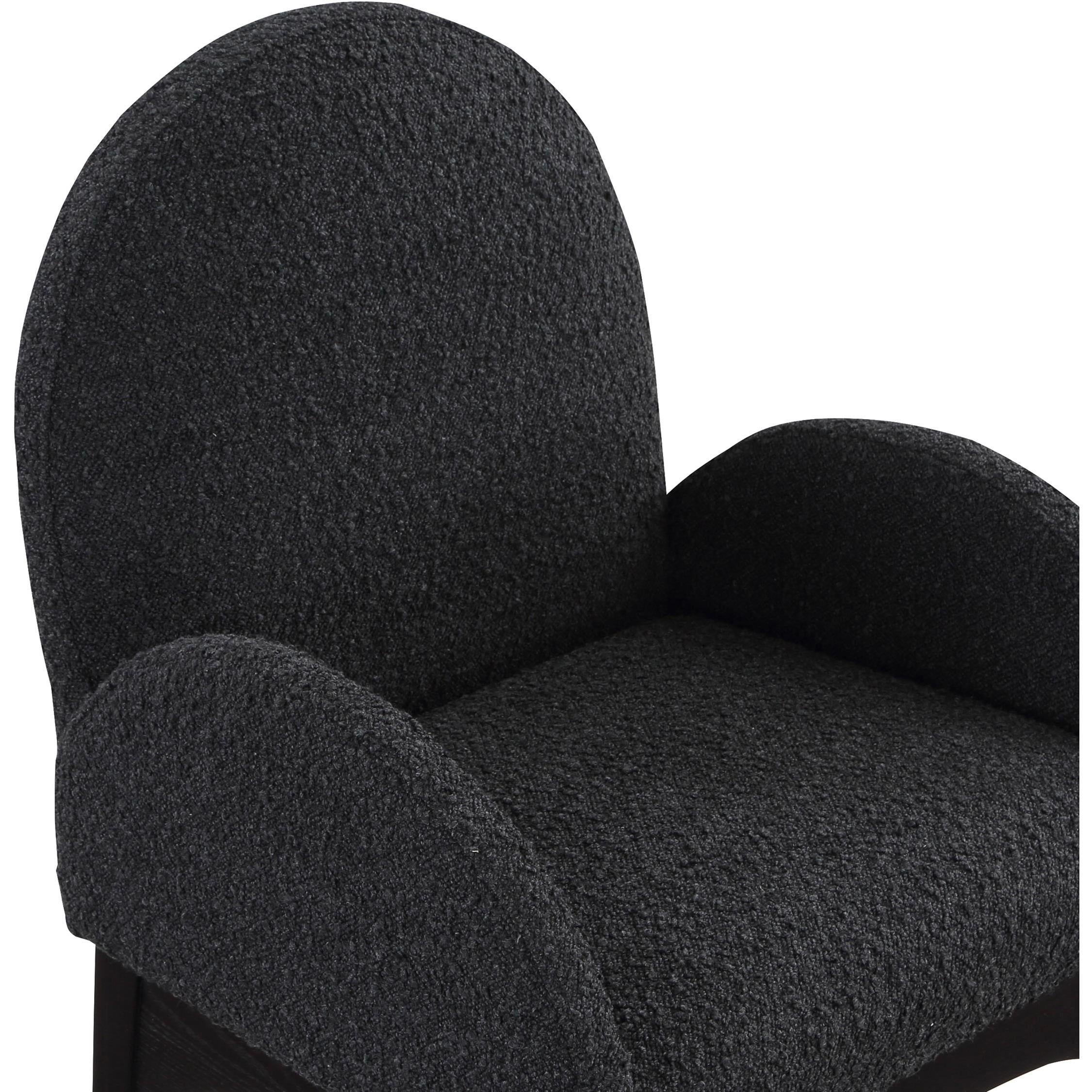 Meridian Waldorf Black Boucle Fabric Dining Chair