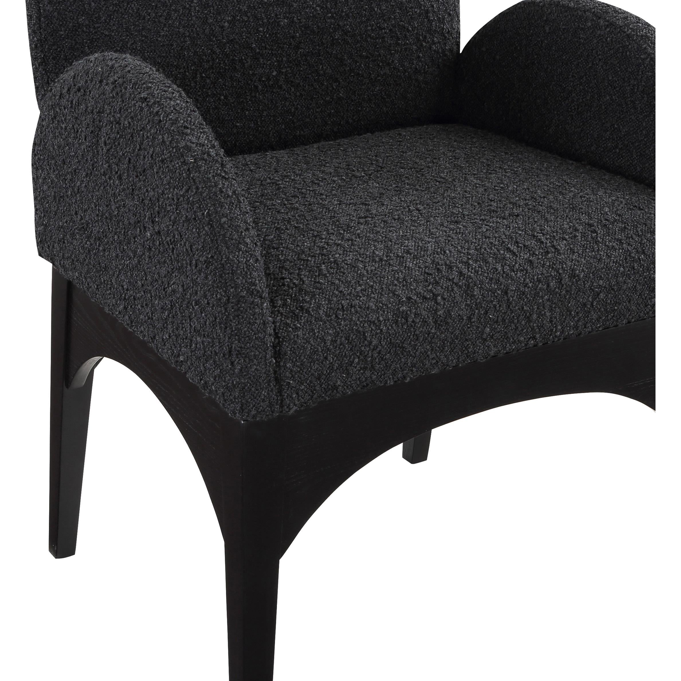 Meridian Waldorf Black Boucle Fabric Dining Chair