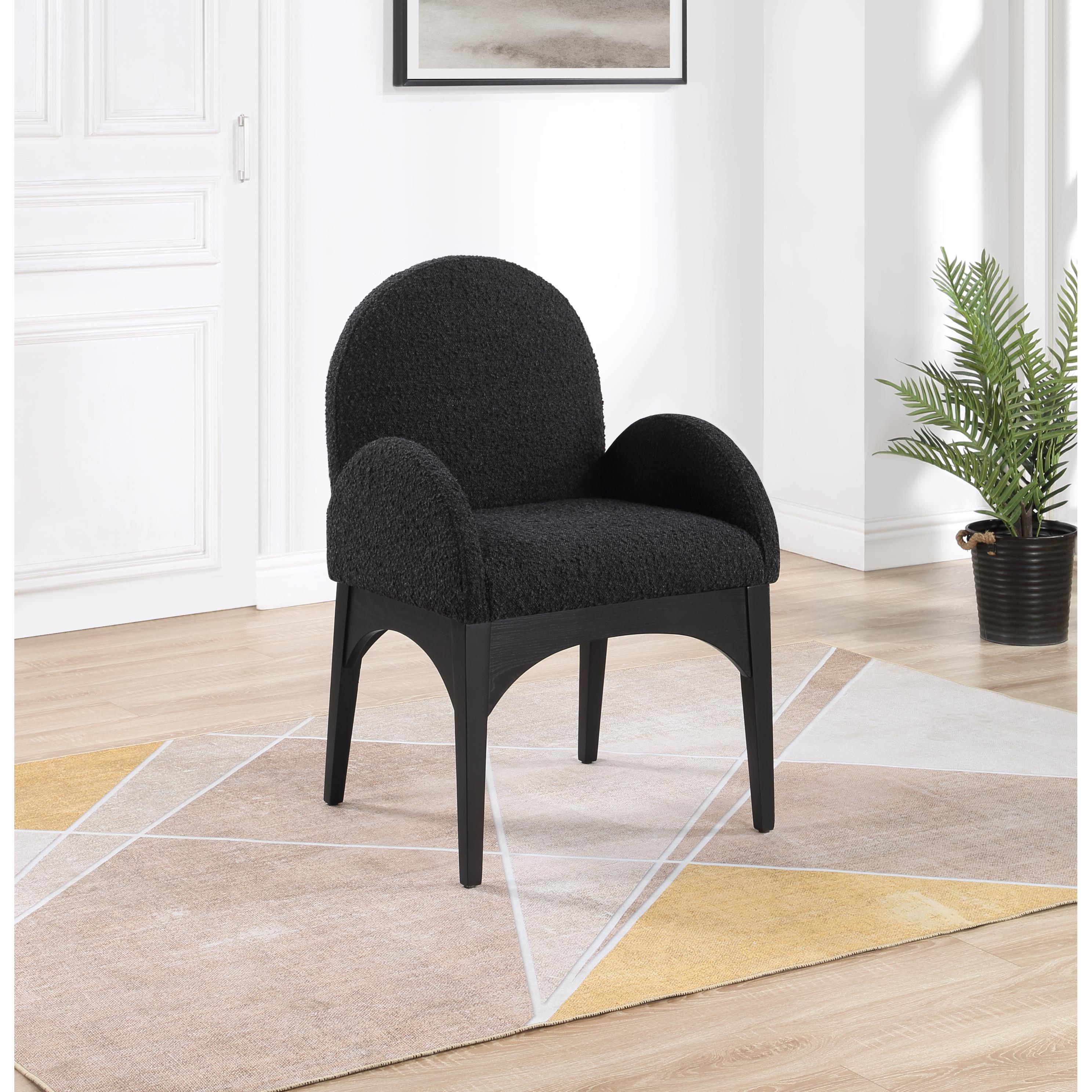 Meridian Waldorf Black Boucle Fabric Dining Chair