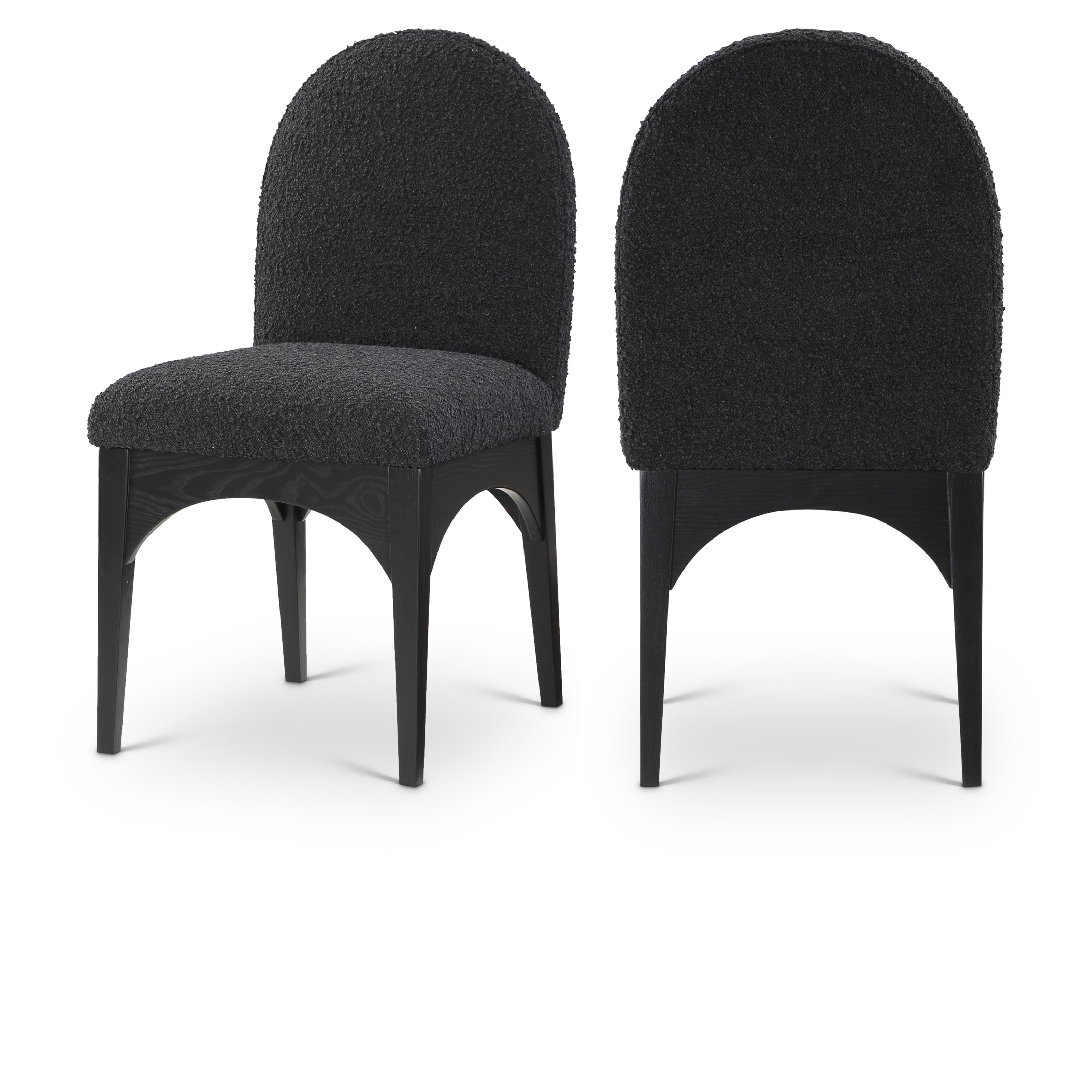 Meridian Waldorf Black Boucle Fabric Dining Chair