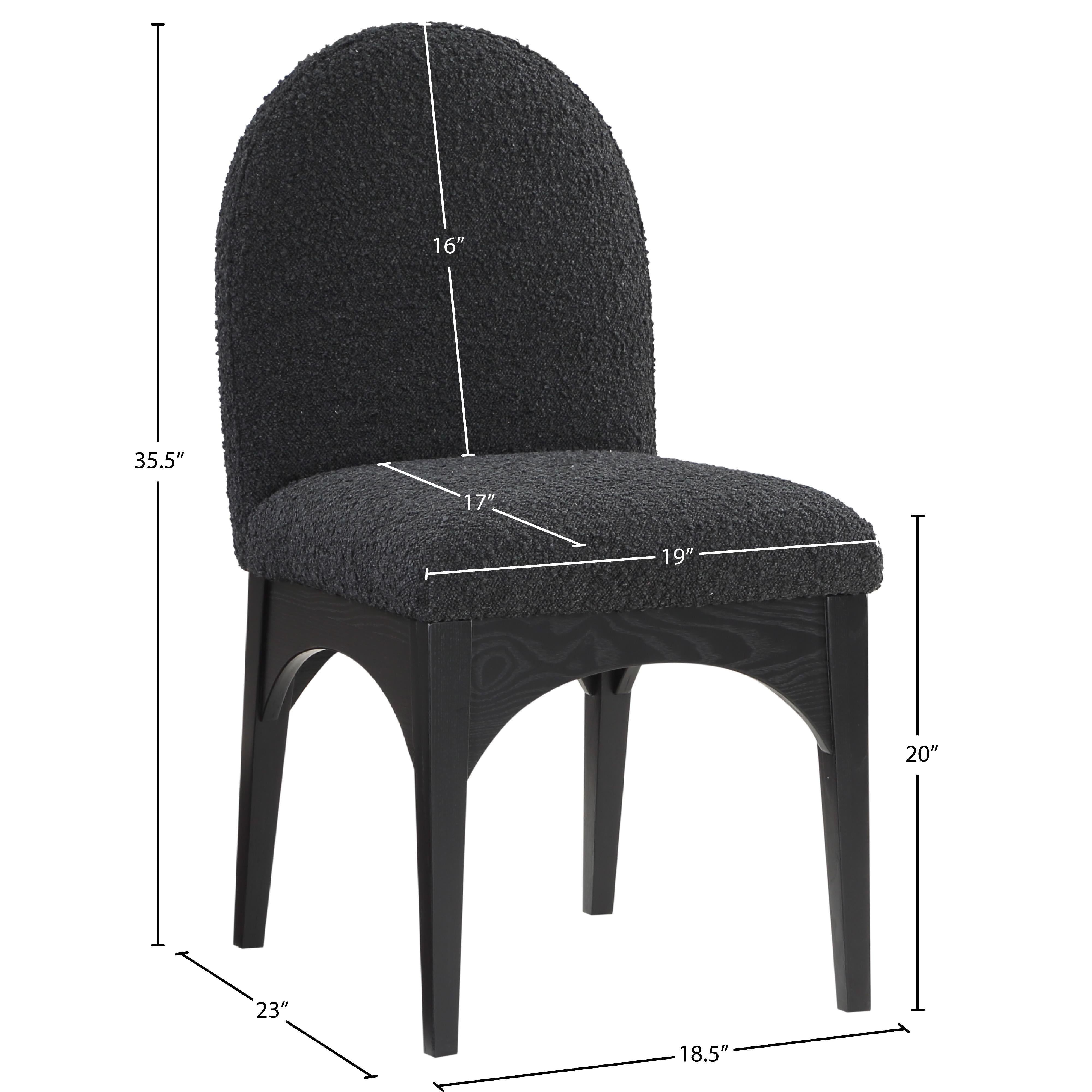 Meridian Waldorf Black Boucle Fabric Dining Chair