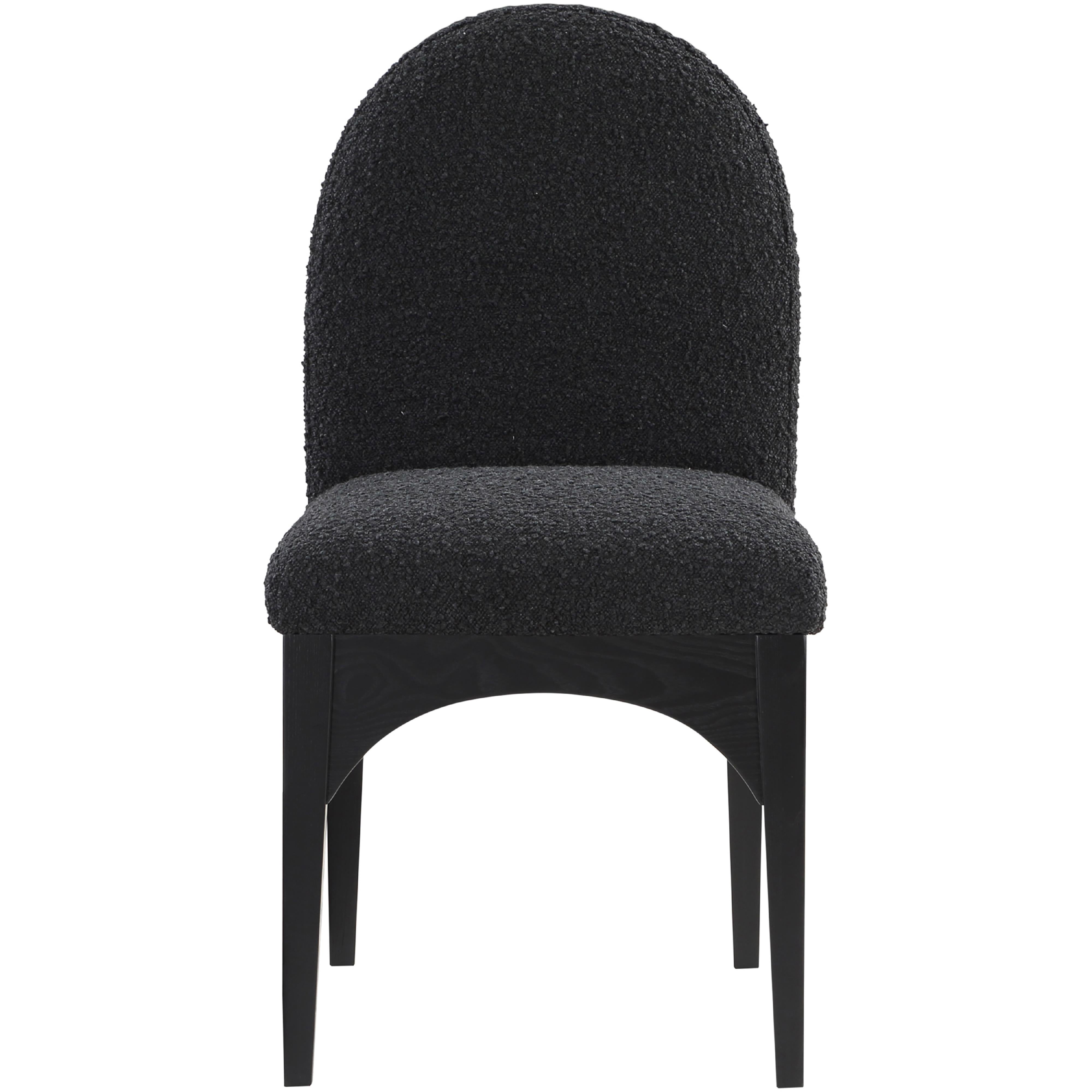 Meridian Waldorf Black Boucle Fabric Dining Chair