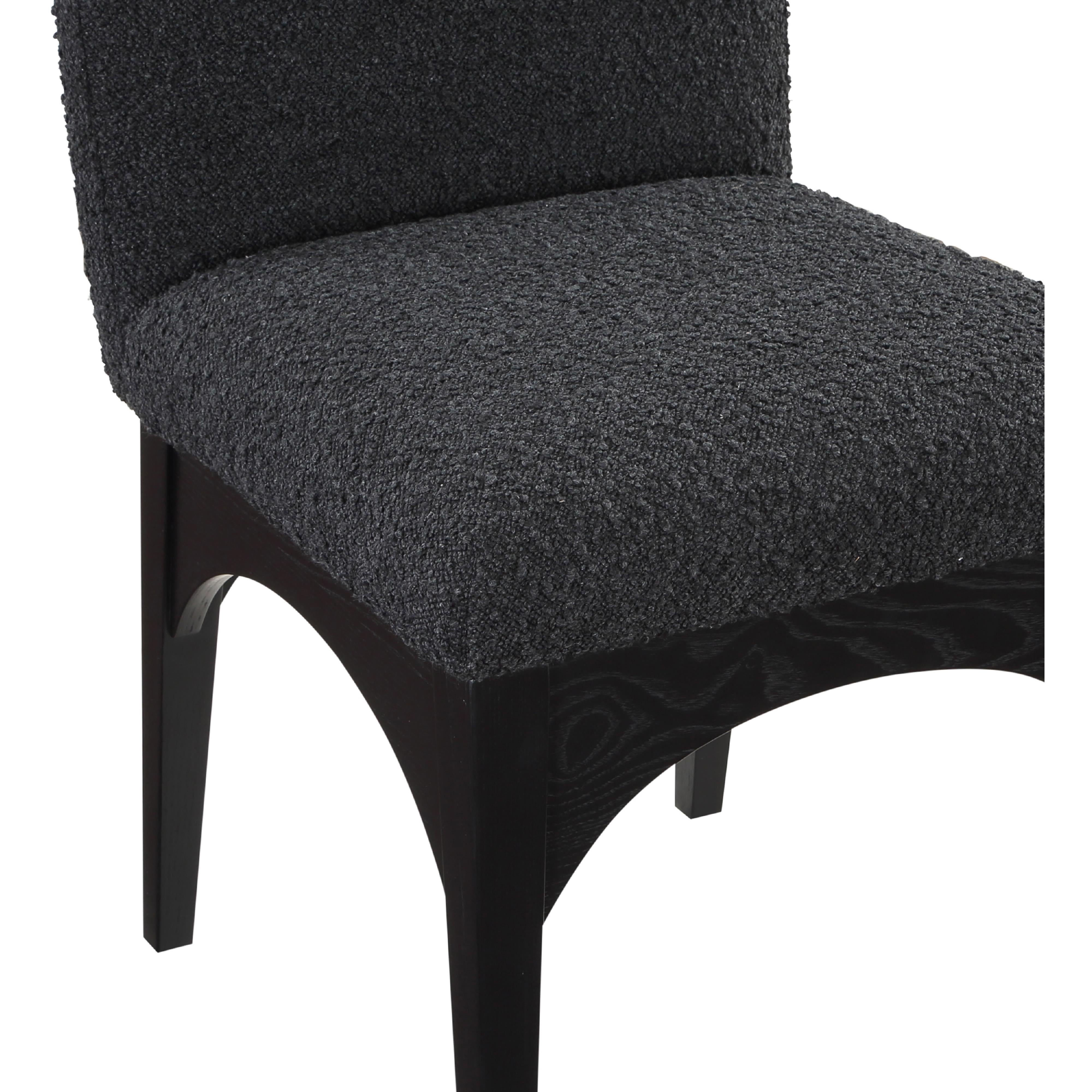 Meridian Waldorf Black Boucle Fabric Dining Chair