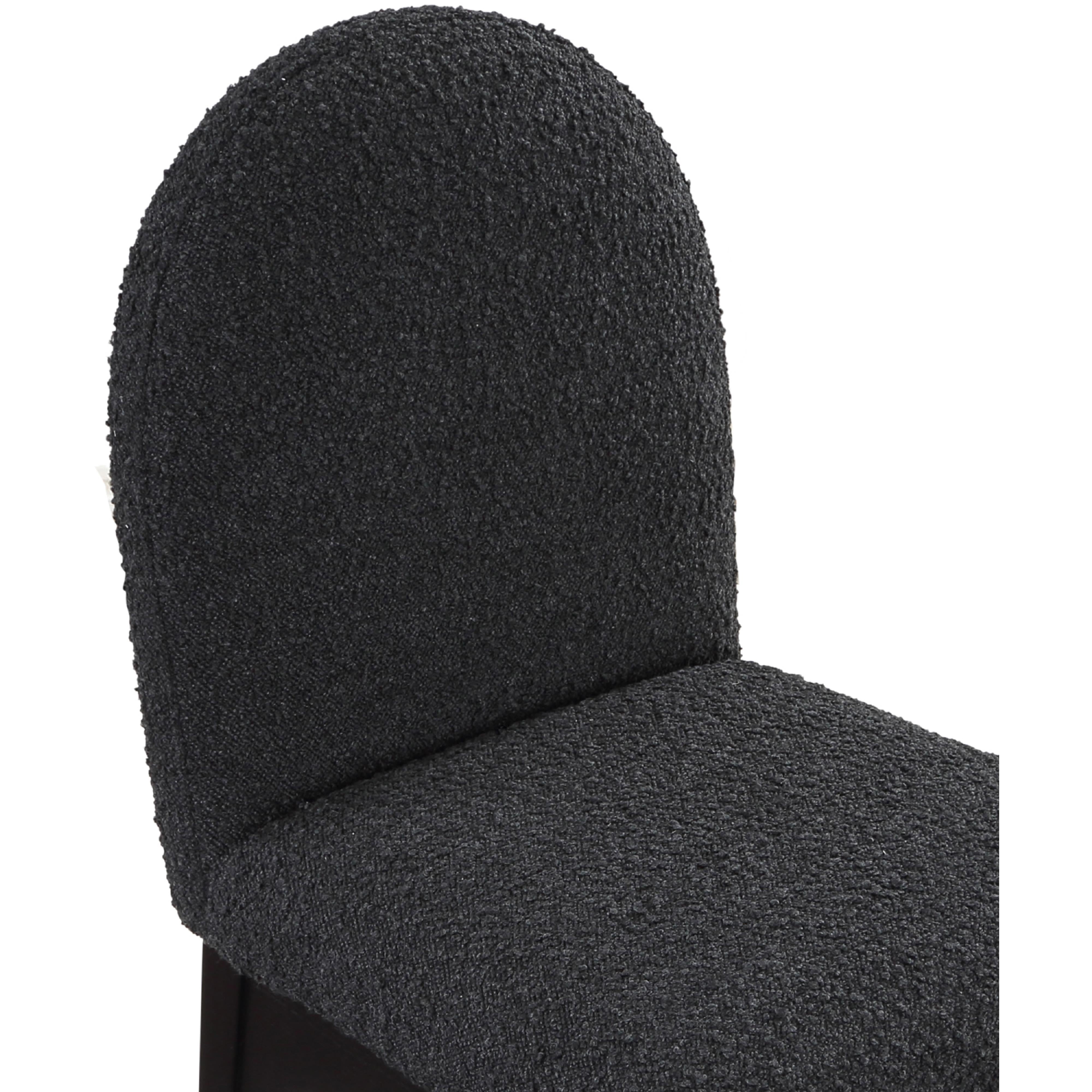 Meridian Waldorf Black Boucle Fabric Dining Chair