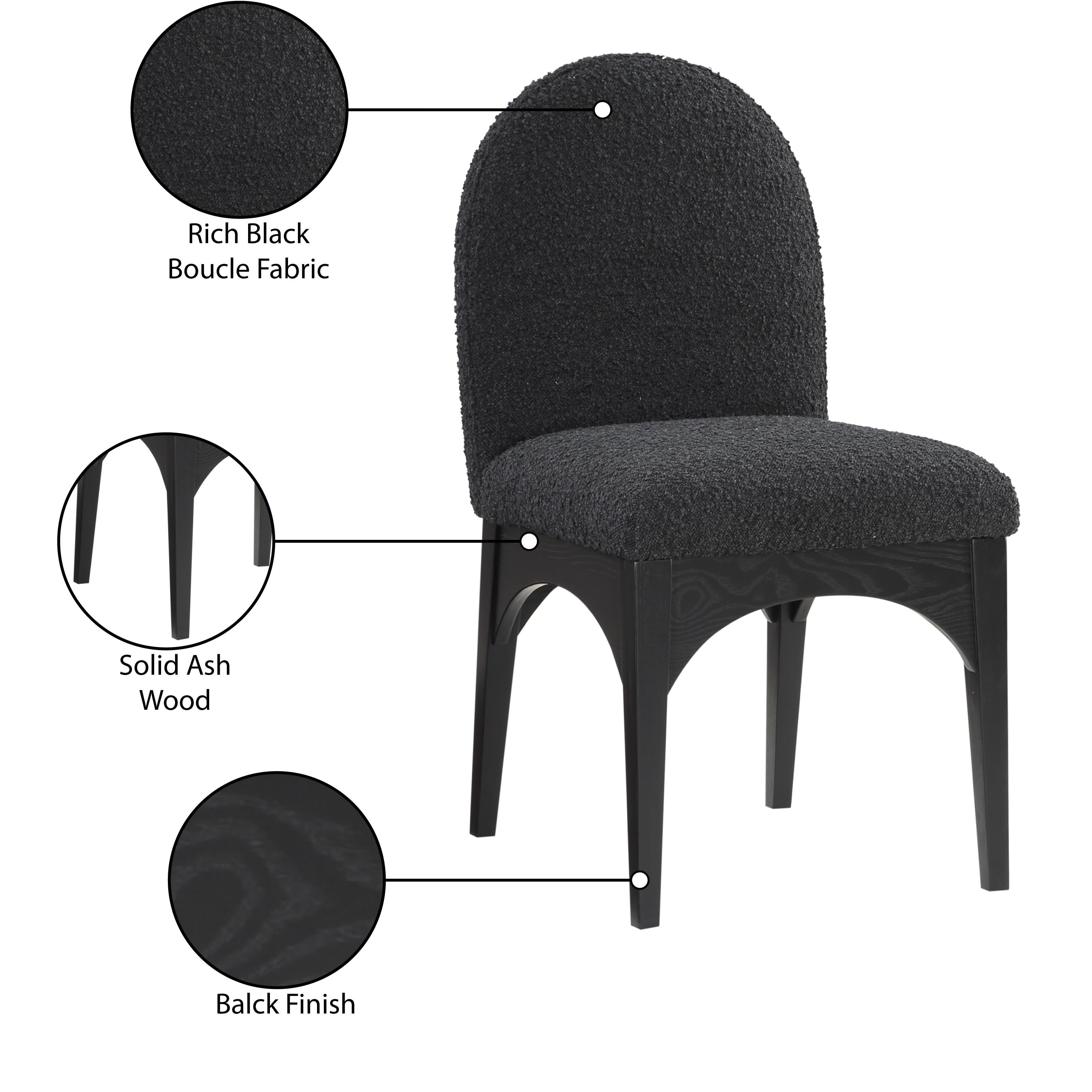 Meridian Waldorf Black Boucle Fabric Dining Chair