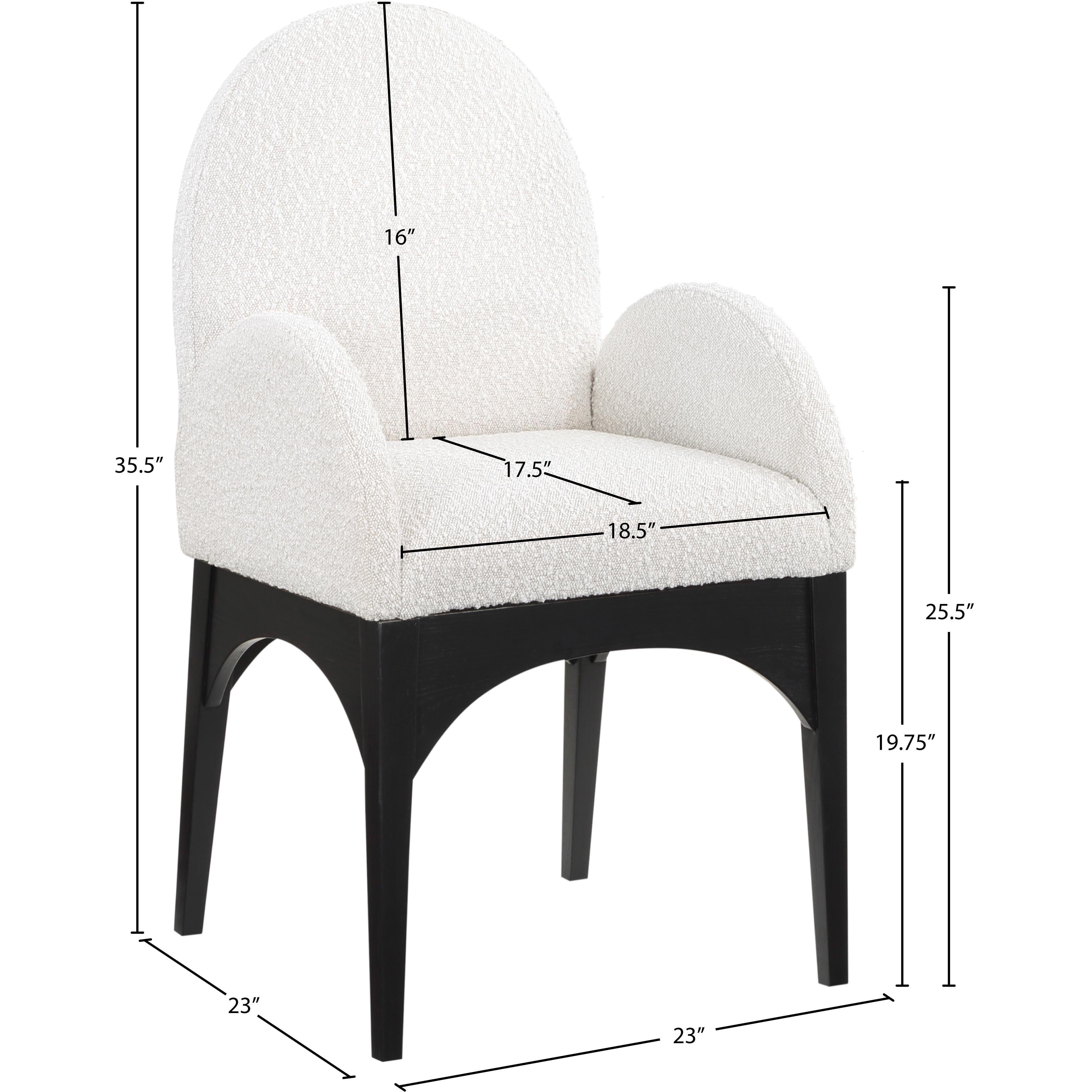 Meridian Waldorf Cream Boucle Fabric Dining Chair