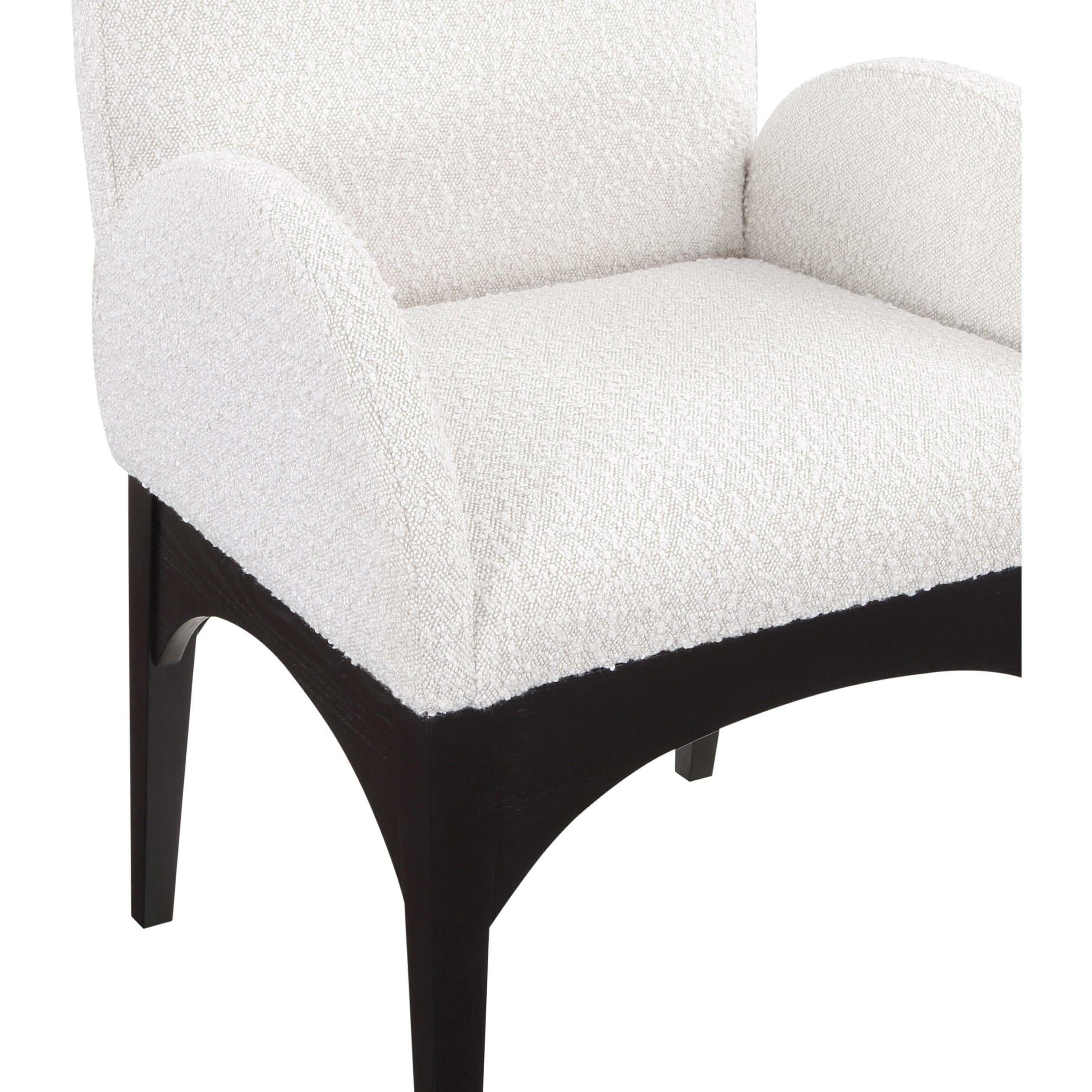 Meridian Waldorf Cream Boucle Fabric Dining Chair