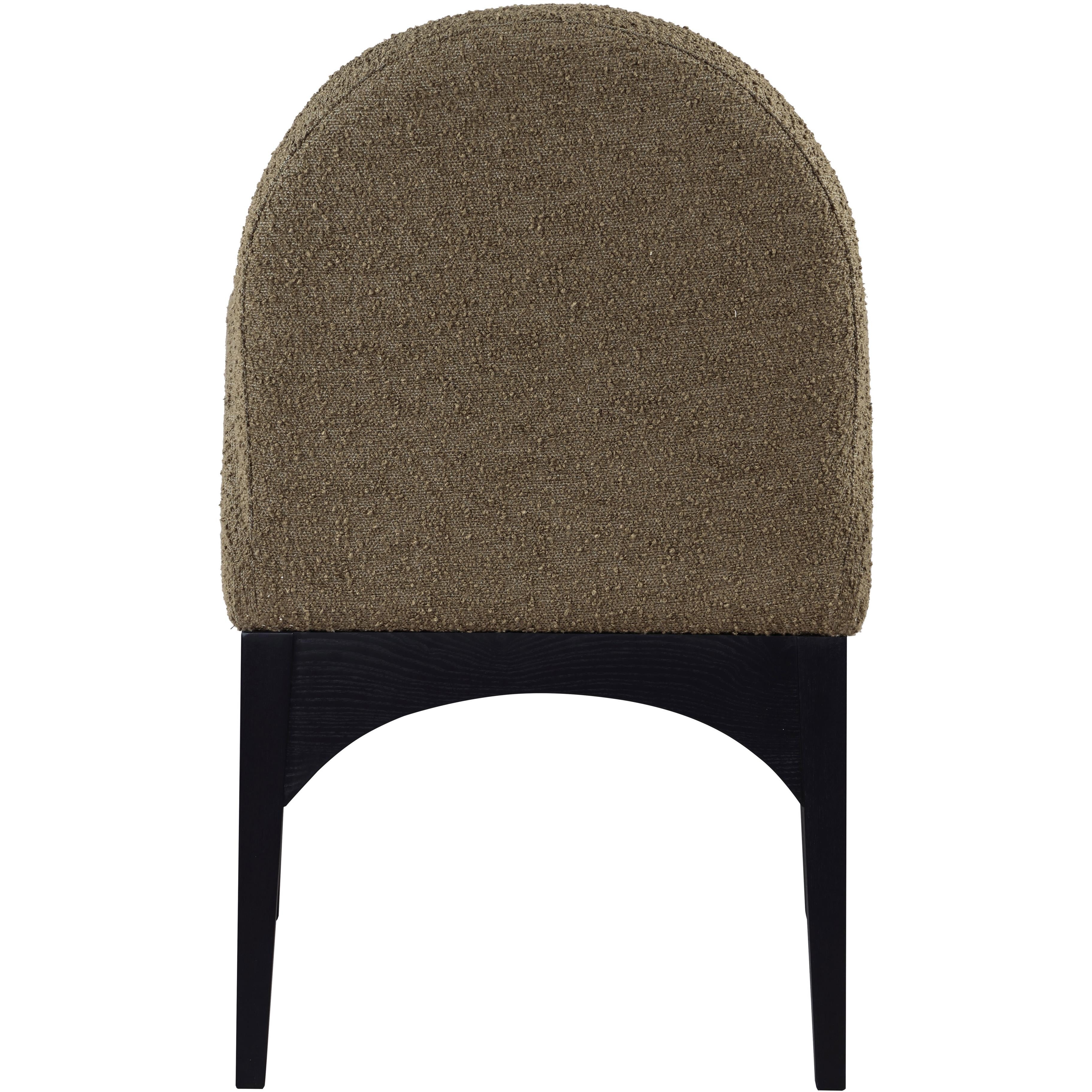 Meridian Waldorf Olive Boucle Fabric Dining Chair