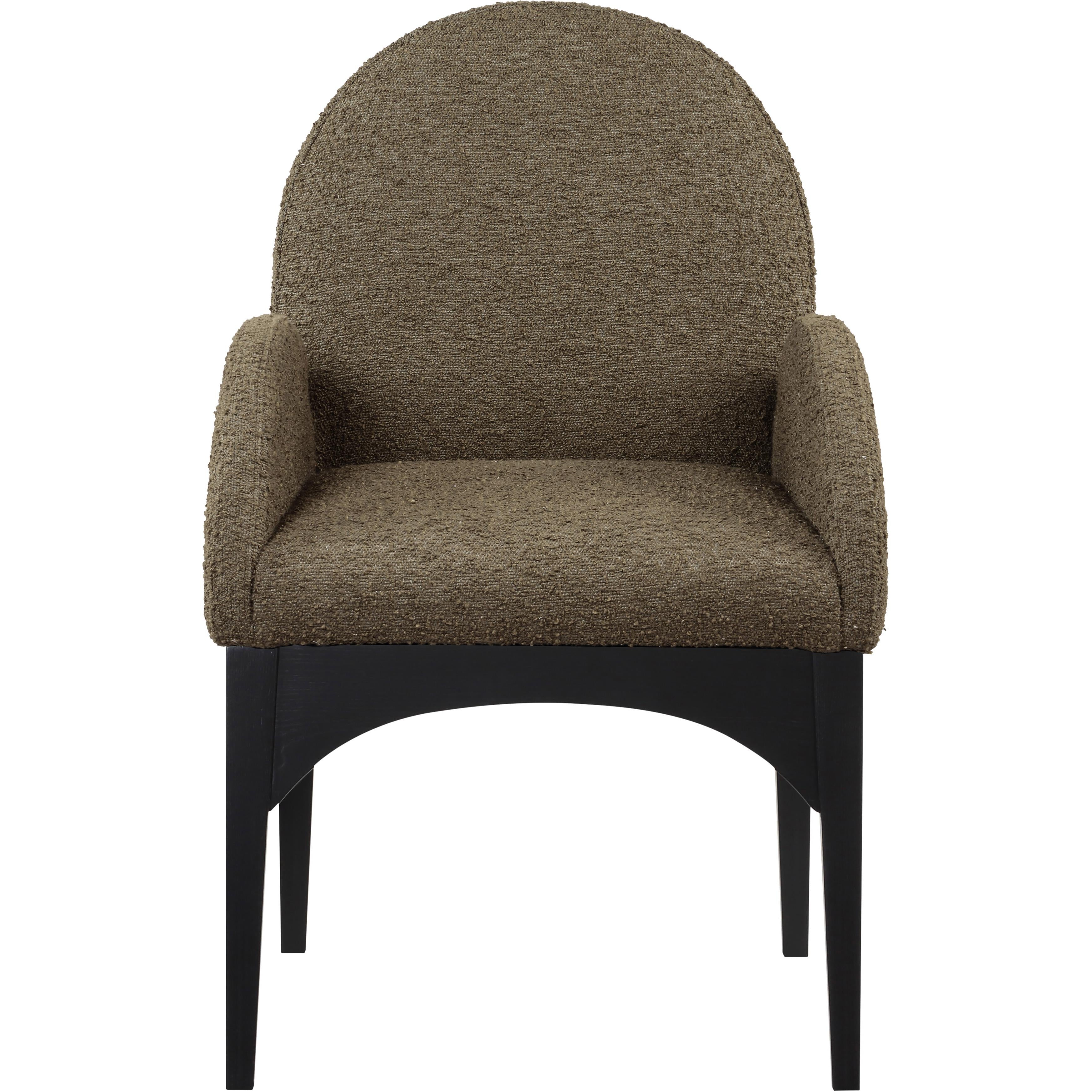 Meridian Waldorf Olive Boucle Fabric Dining Chair