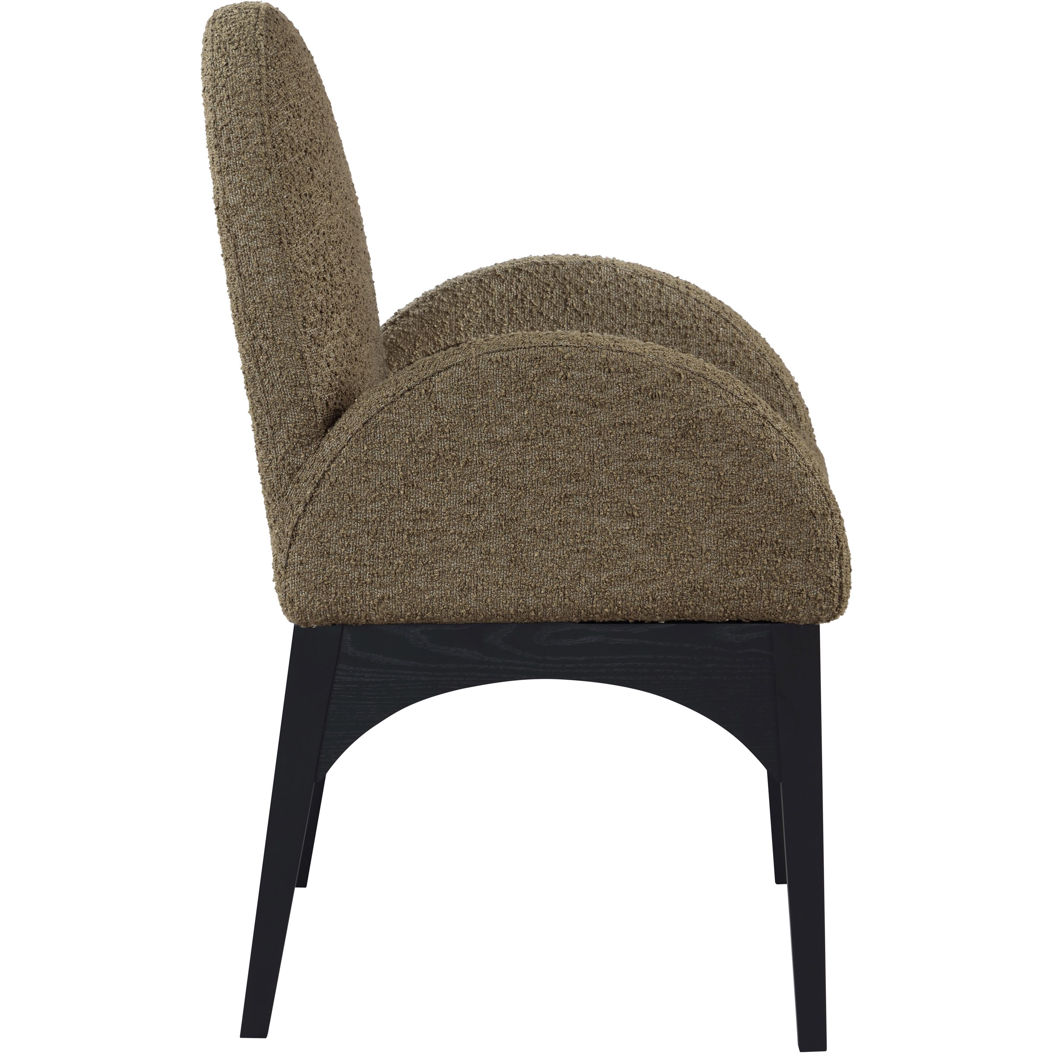 Meridian Waldorf Olive Boucle Fabric Dining Chair