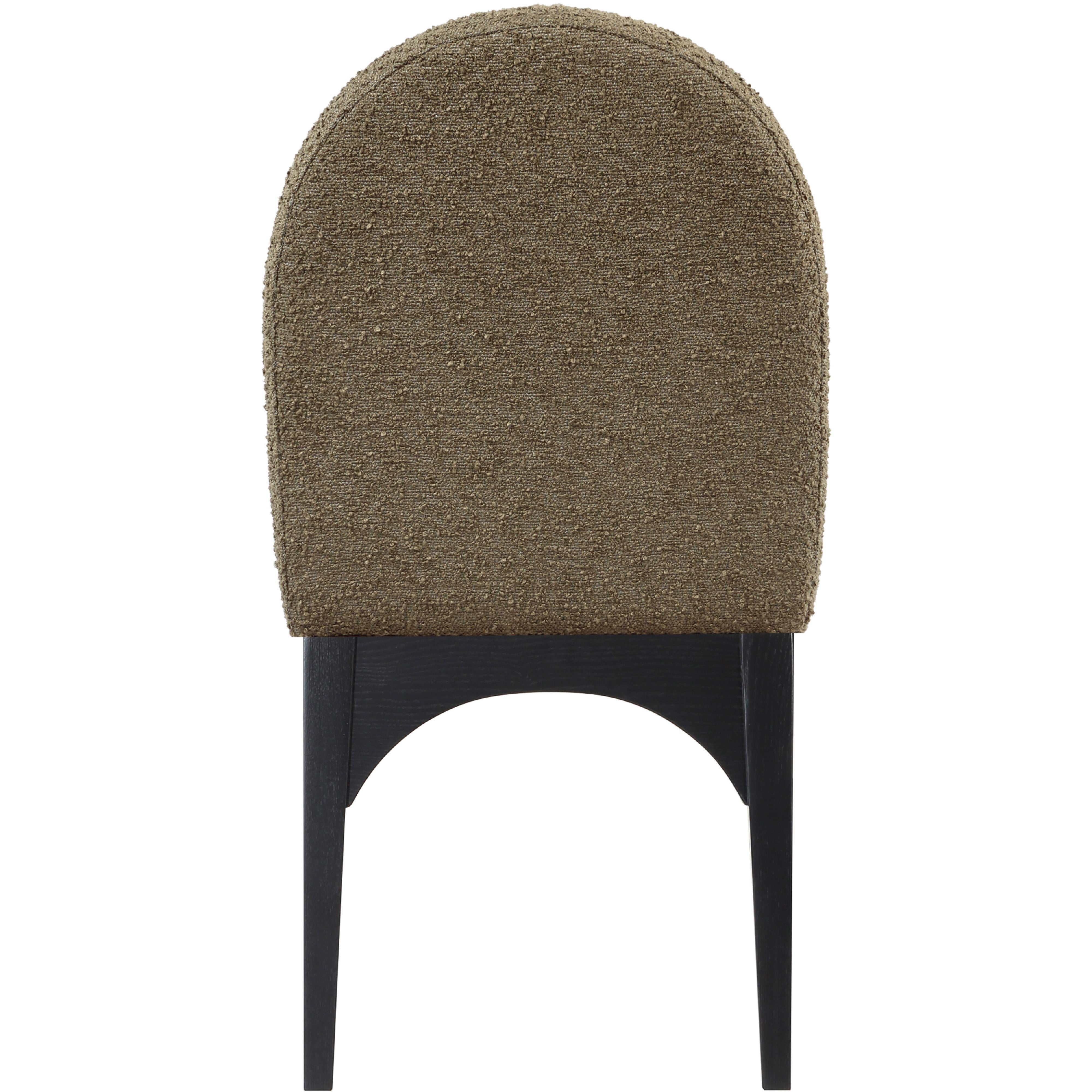 Meridian Waldorf Olive Boucle Fabric Dining Chair