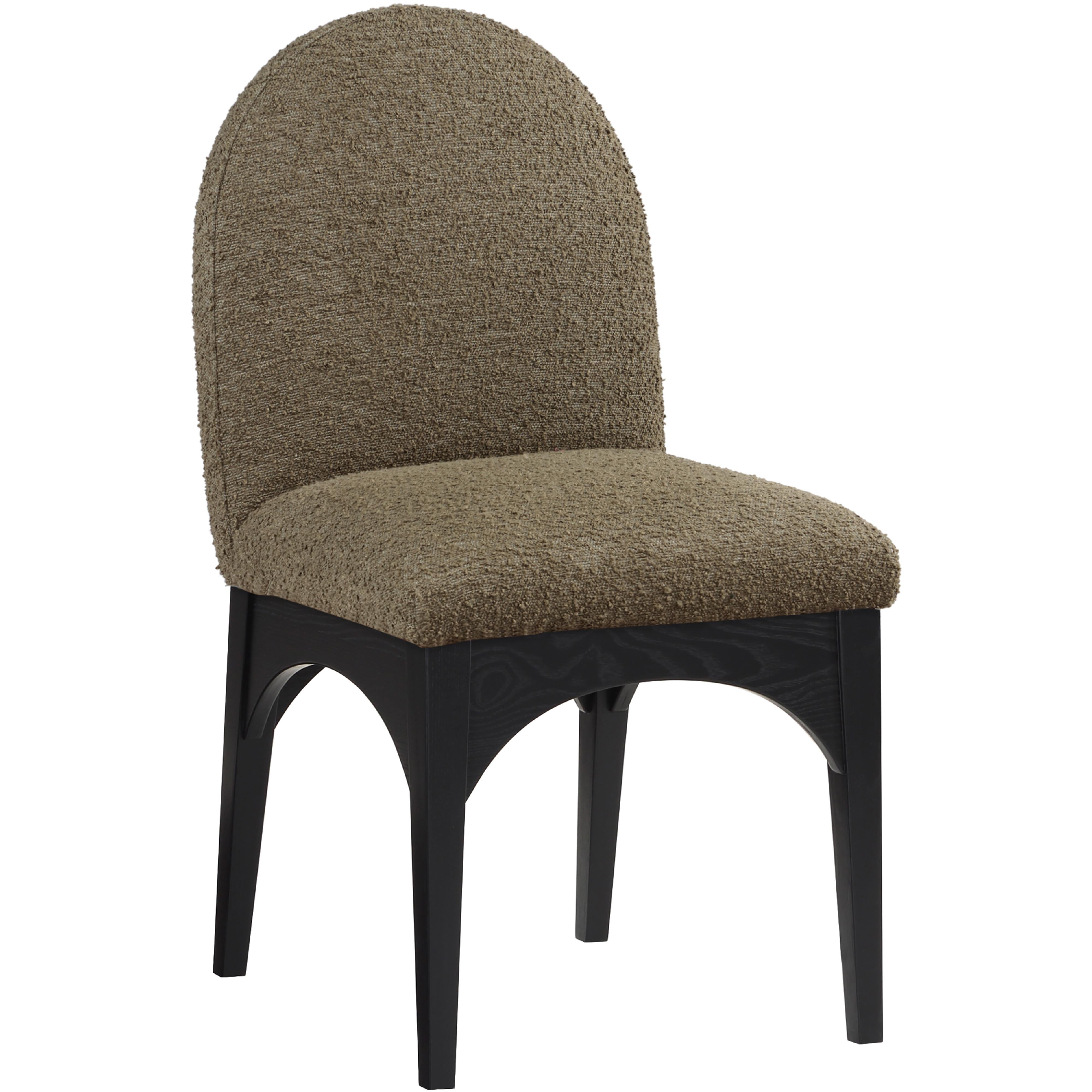 Meridian Waldorf Olive Boucle Fabric Dining Chair