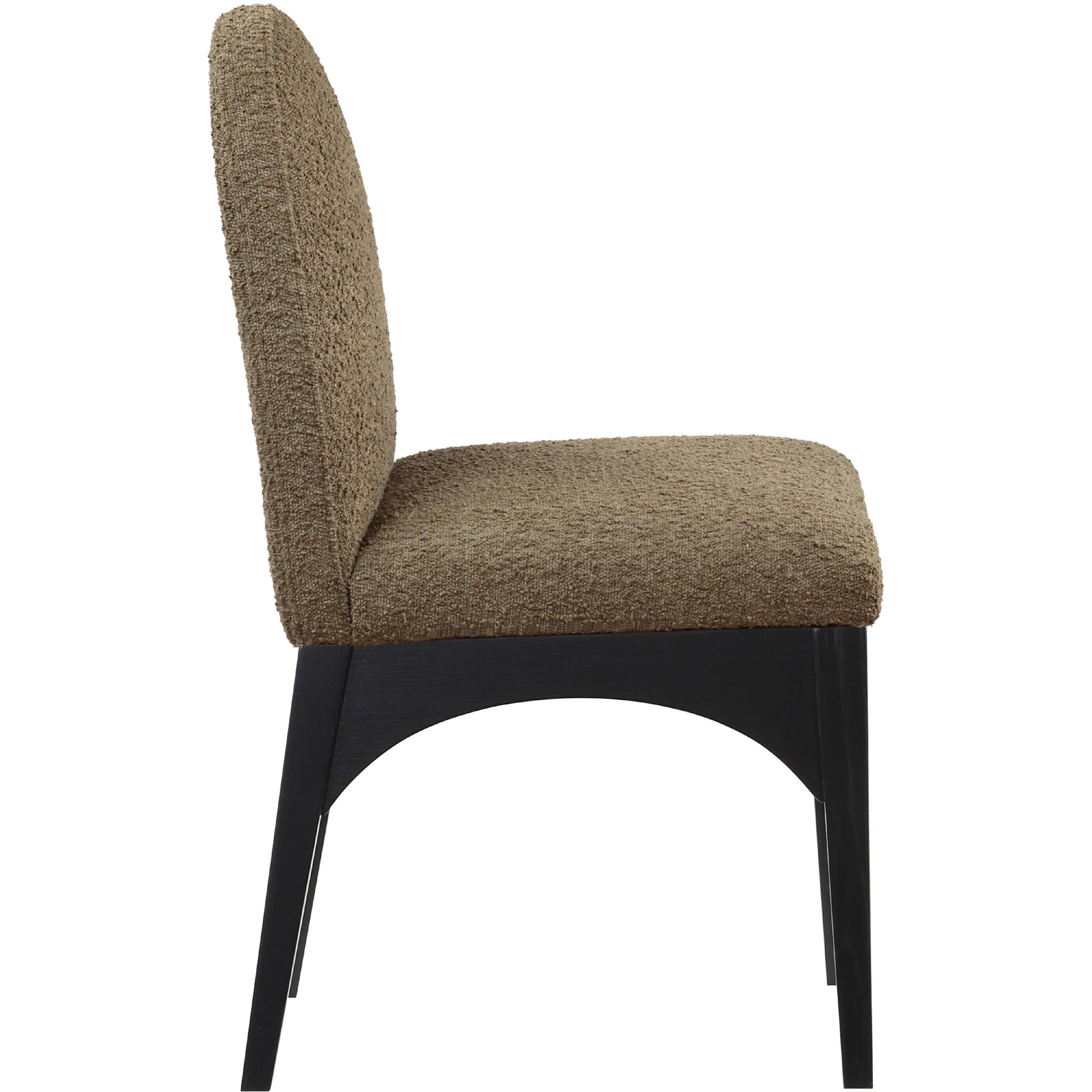 Meridian Waldorf Olive Boucle Fabric Dining Chair