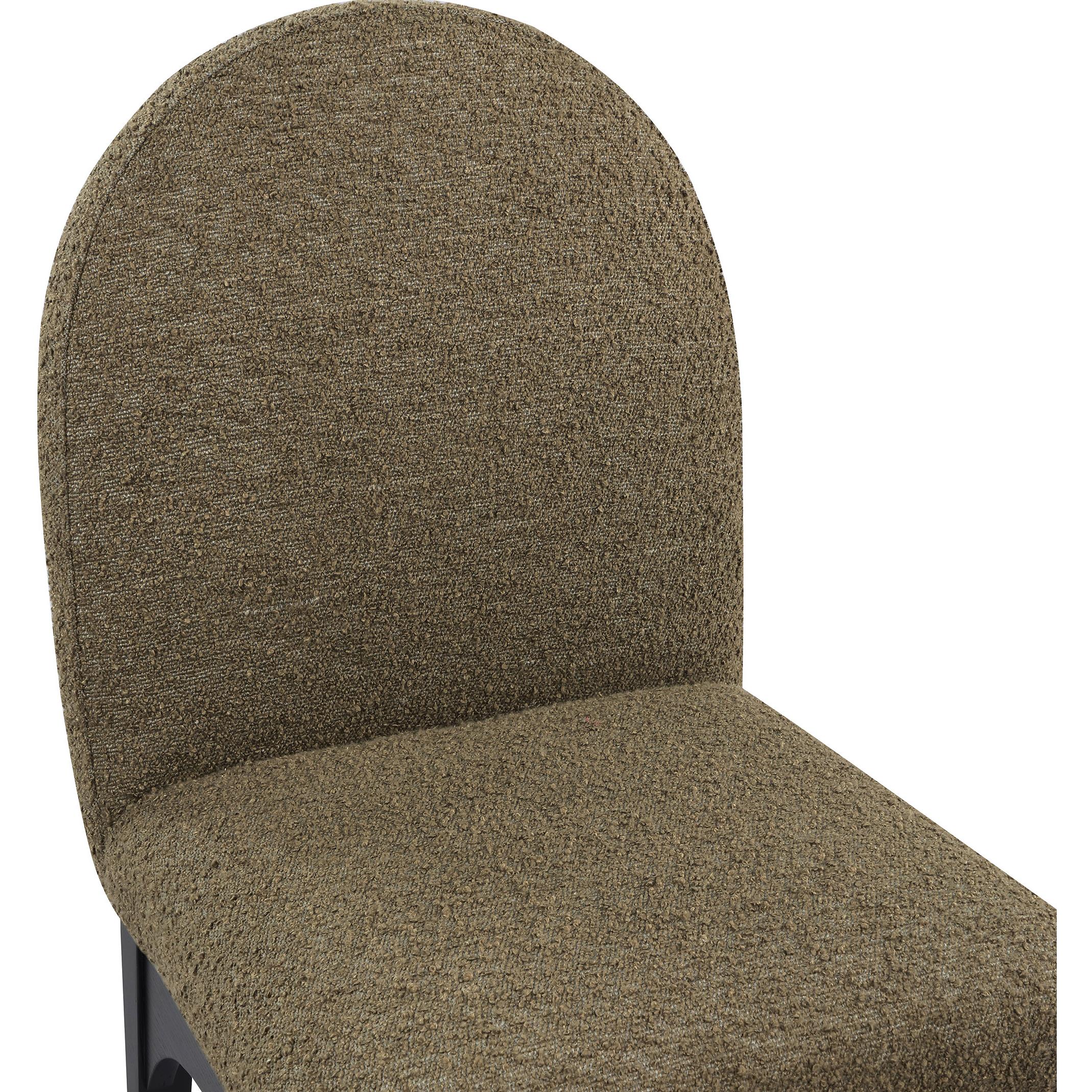 Meridian Waldorf Olive Boucle Fabric Dining Chair