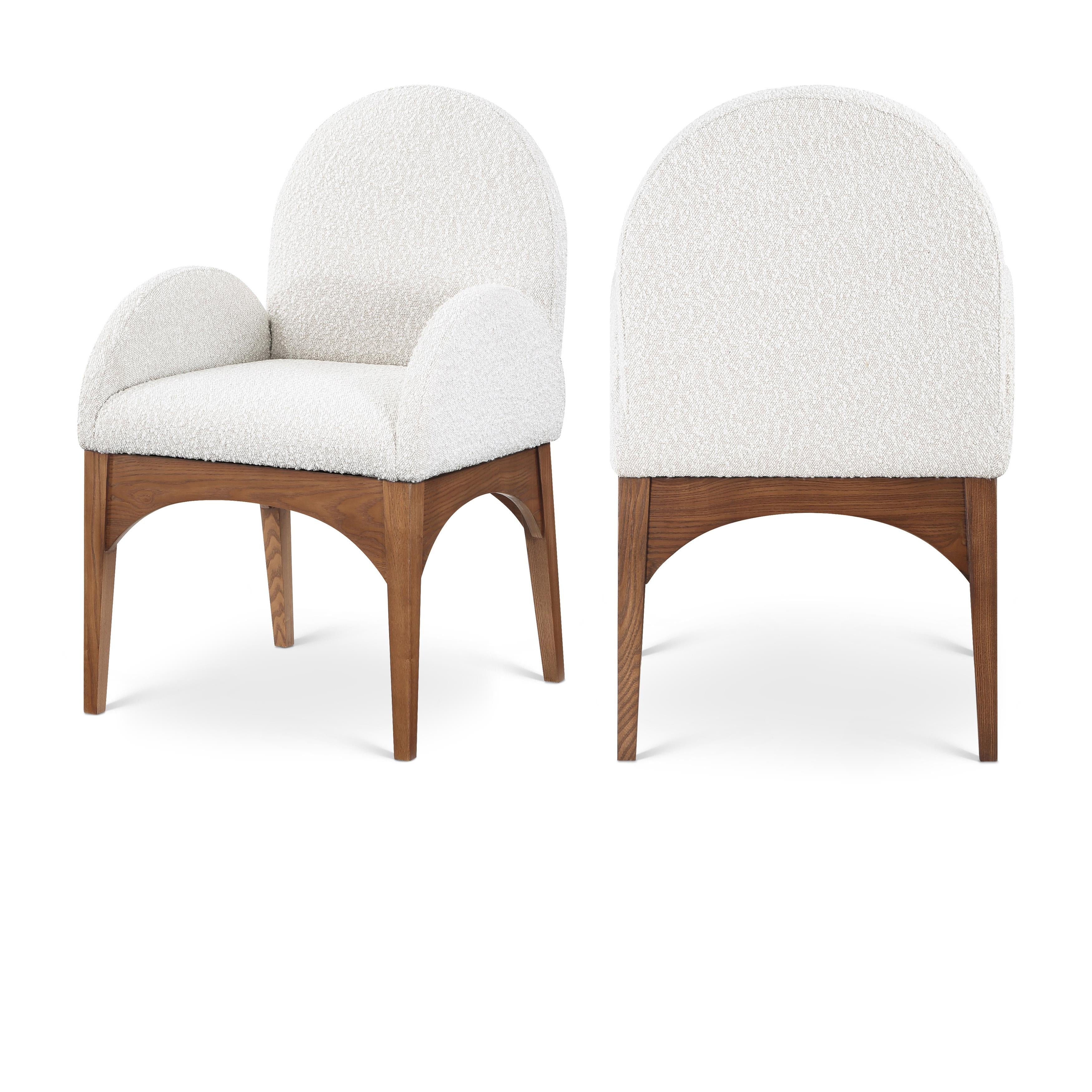 Meridian Waldorf Cream Boucle Fabric Dining Chair