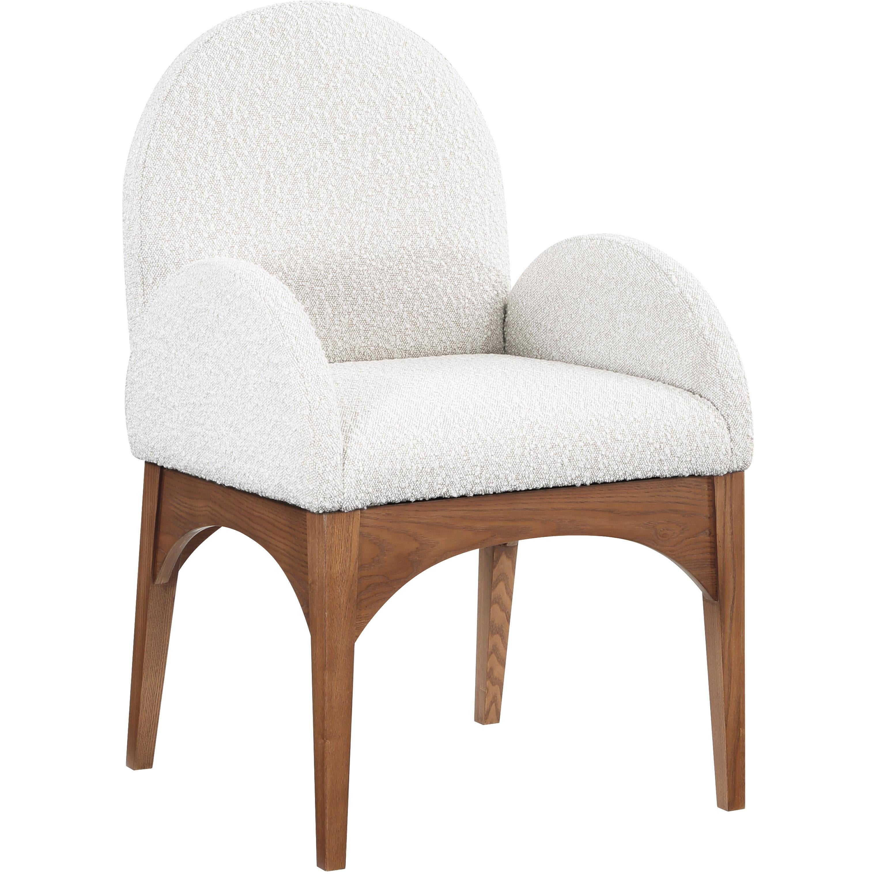 Meridian Waldorf Cream Boucle Fabric Dining Chair