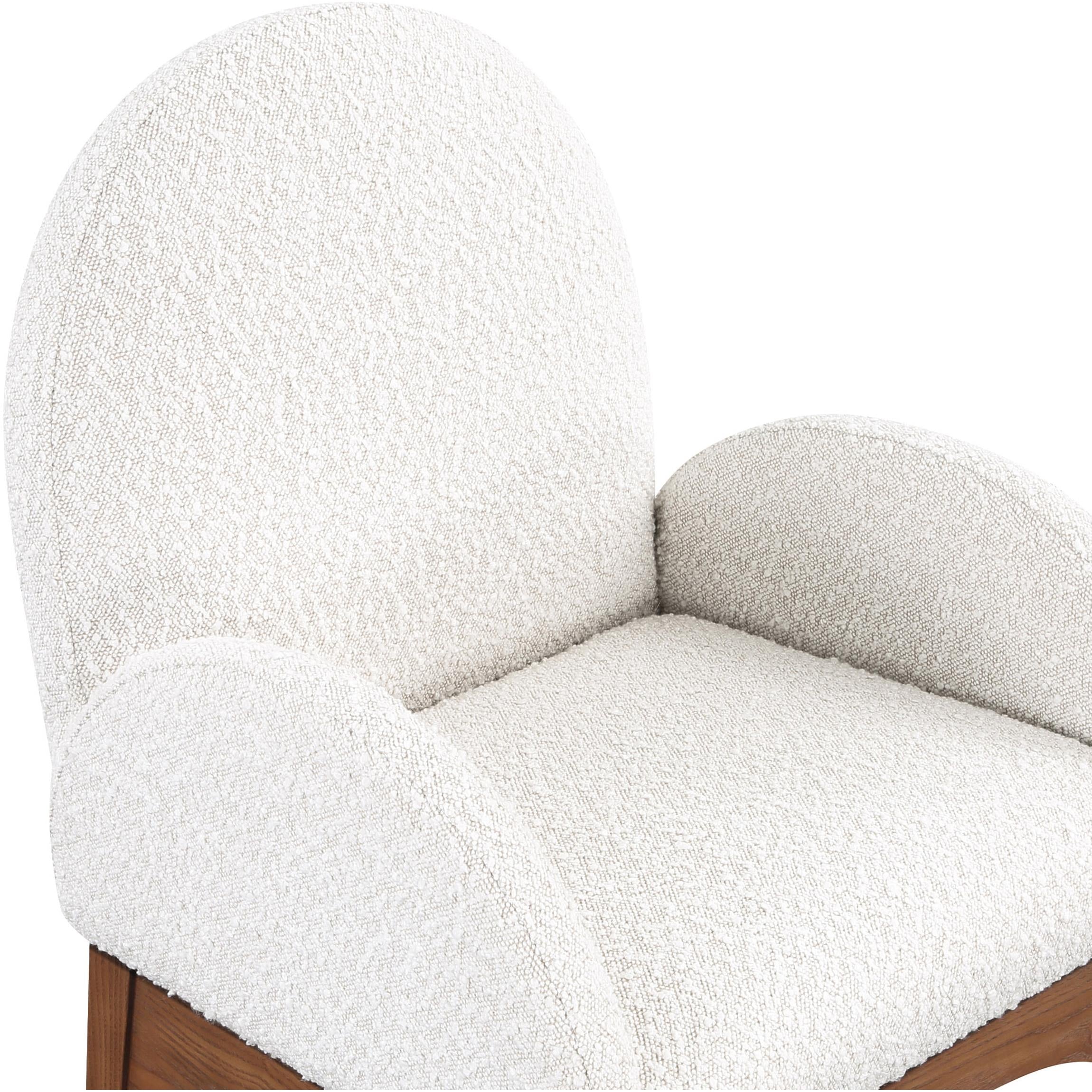 Meridian Waldorf Cream Boucle Fabric Dining Chair