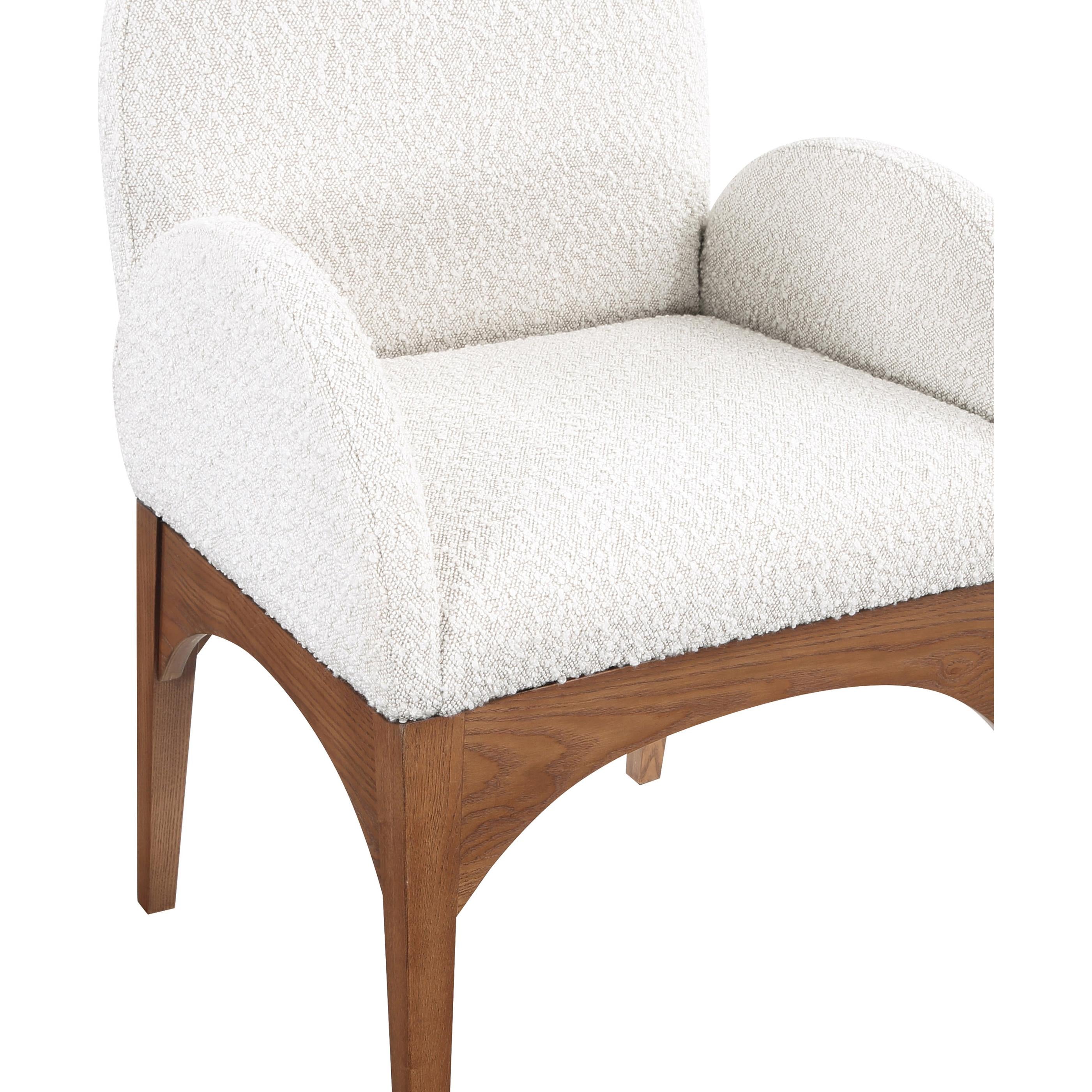 Meridian Waldorf Cream Boucle Fabric Dining Chair