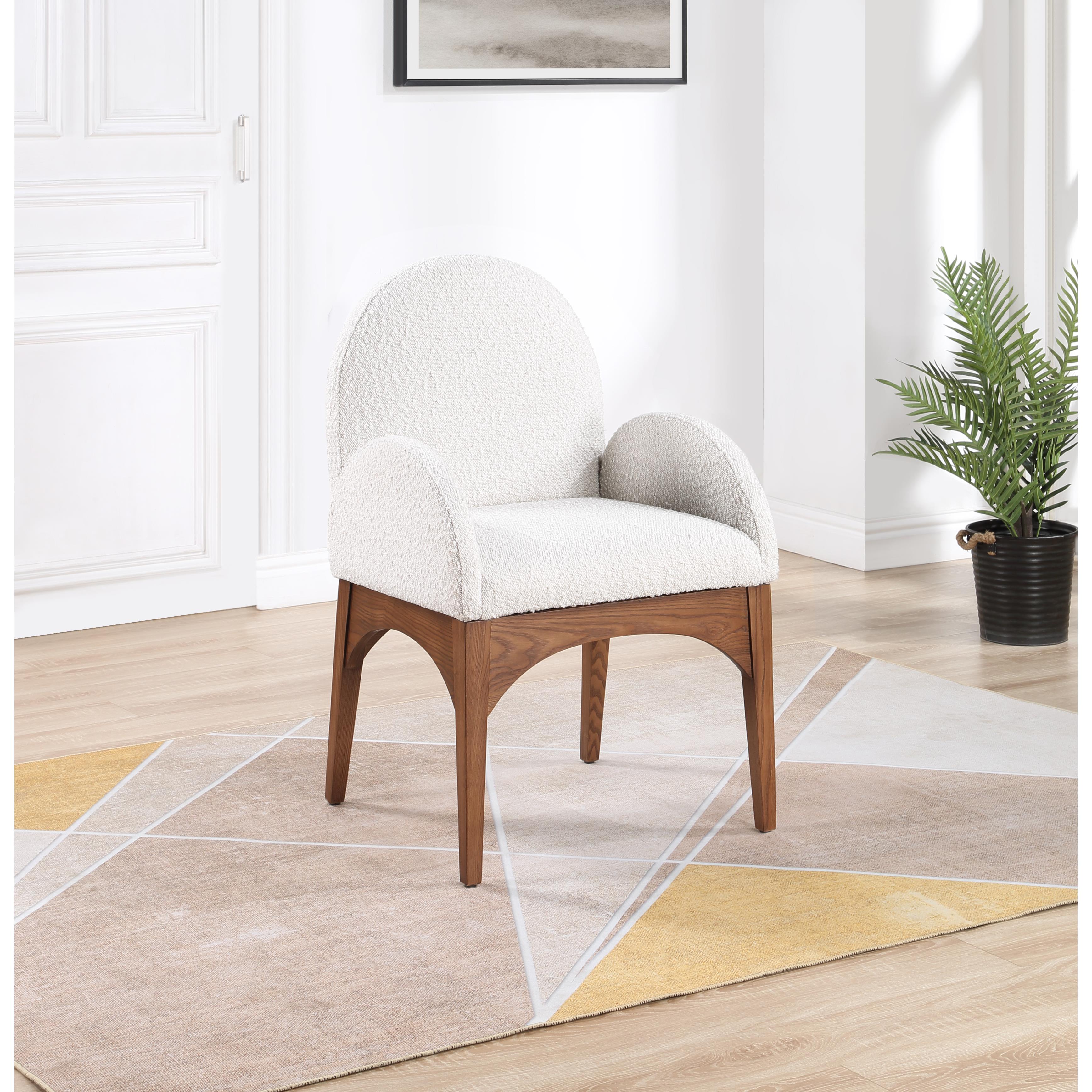 Meridian Waldorf Cream Boucle Fabric Dining Chair