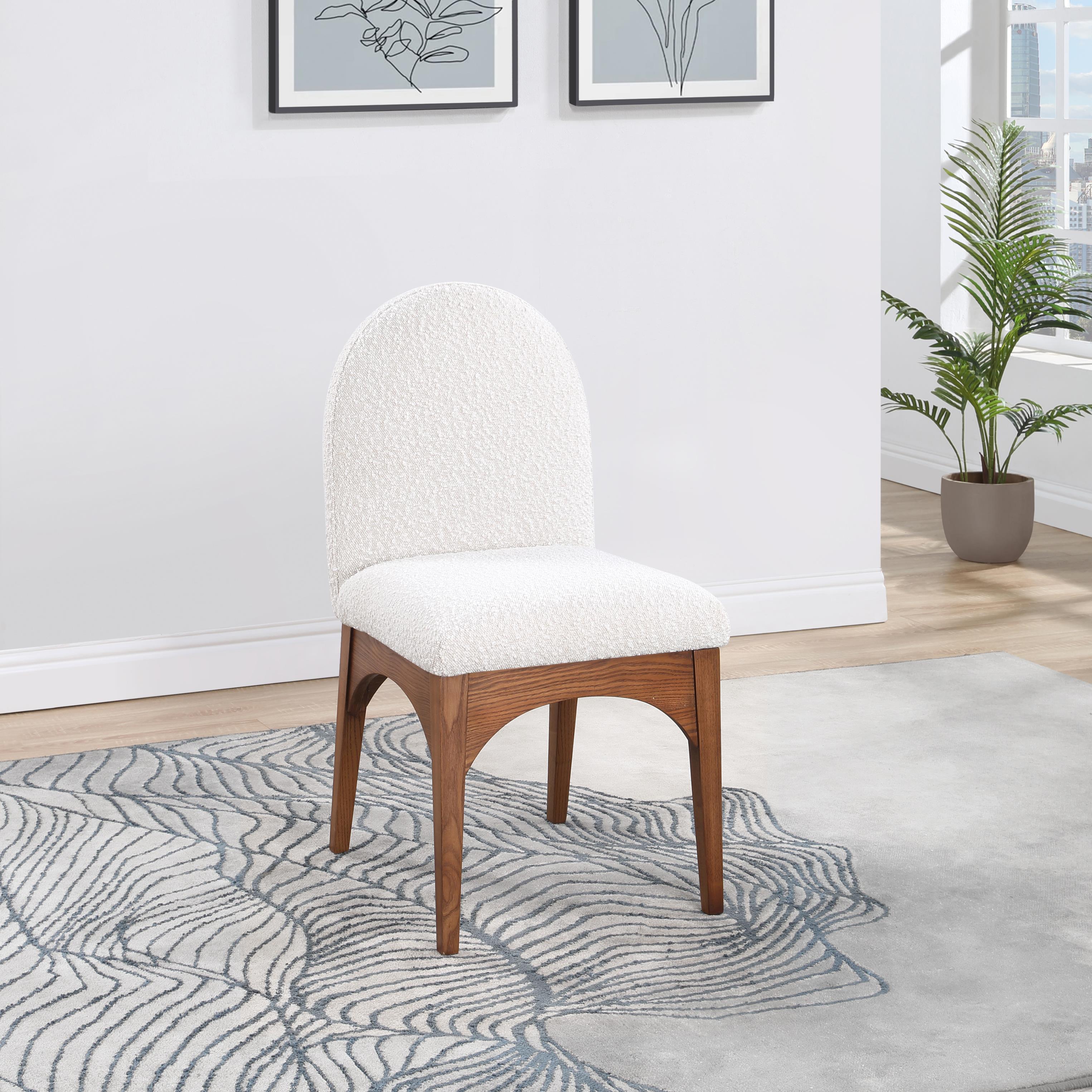 Meridian Waldorf Cream Boucle Fabric Dining Chair