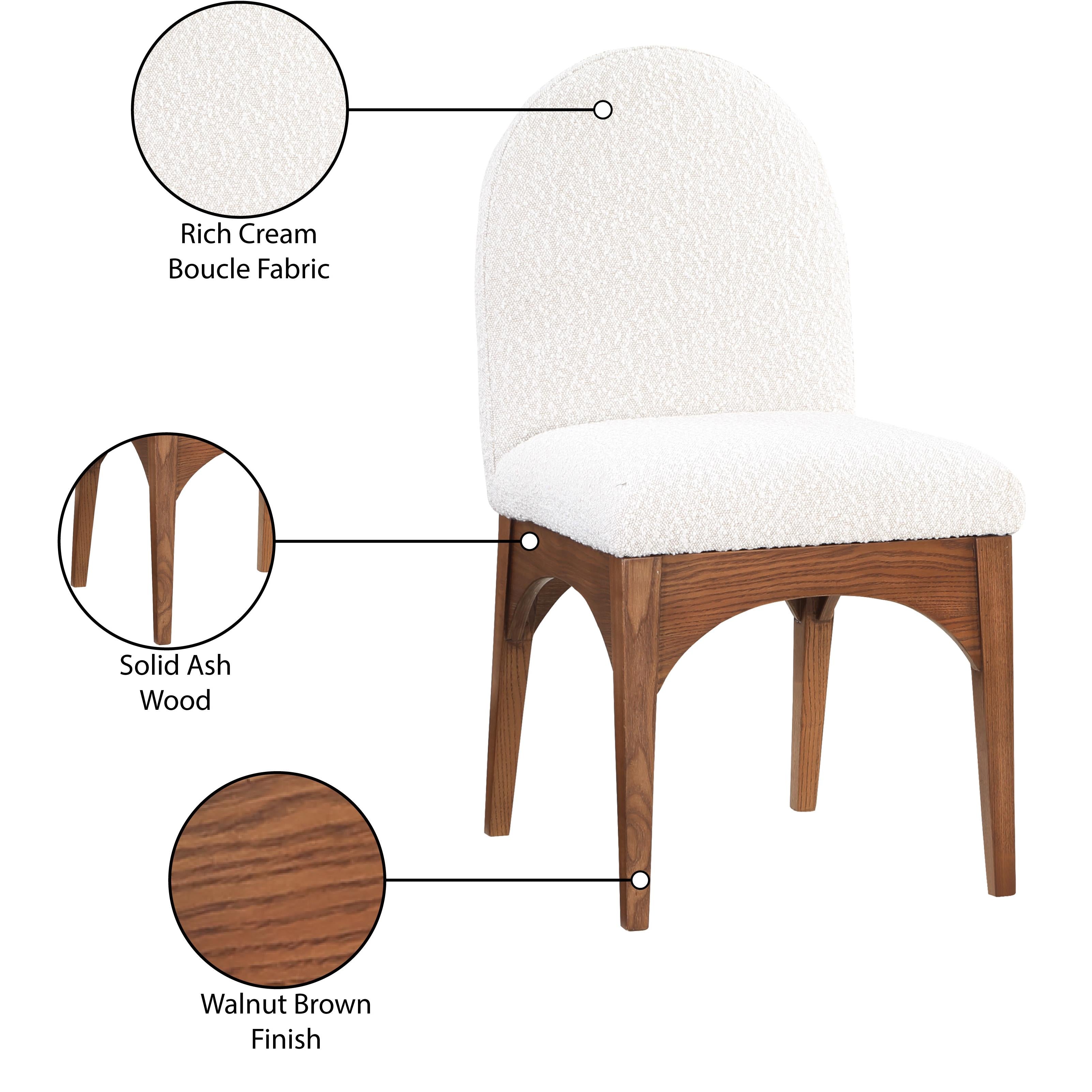 Meridian Waldorf Cream Boucle Fabric Dining Chair