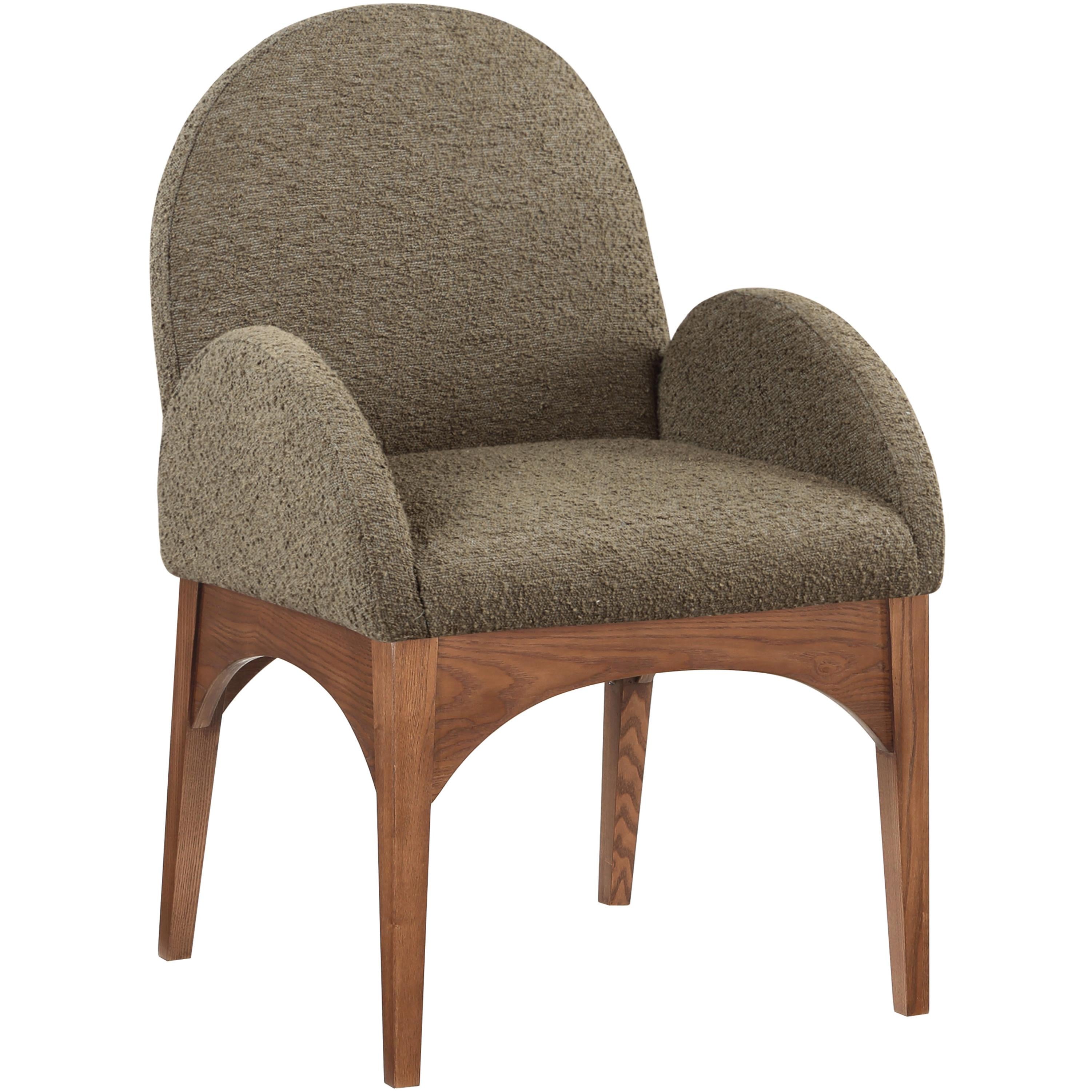 Meridian Waldorf Olive Boucle Fabric Dining Chair