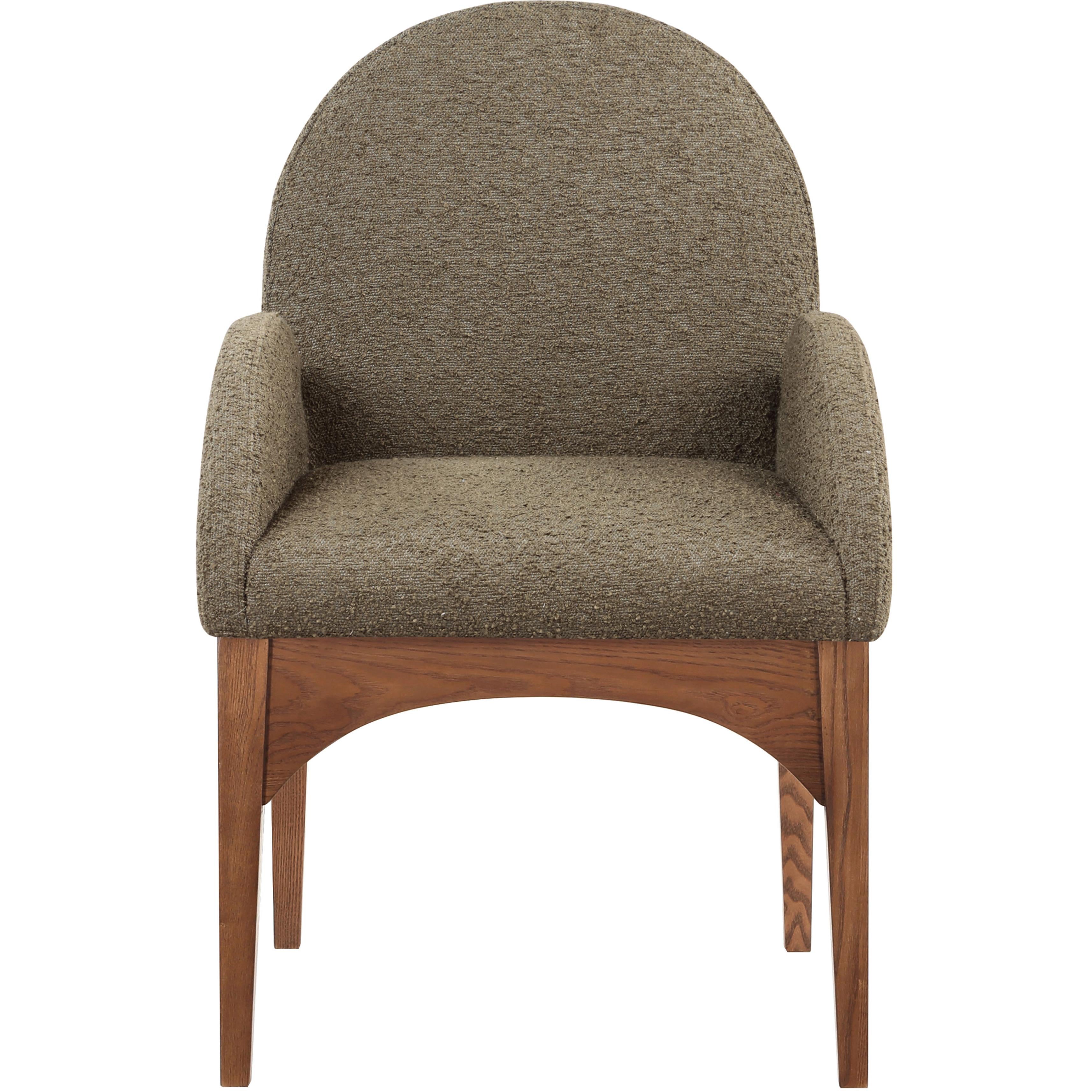 Meridian Waldorf Olive Boucle Fabric Dining Chair