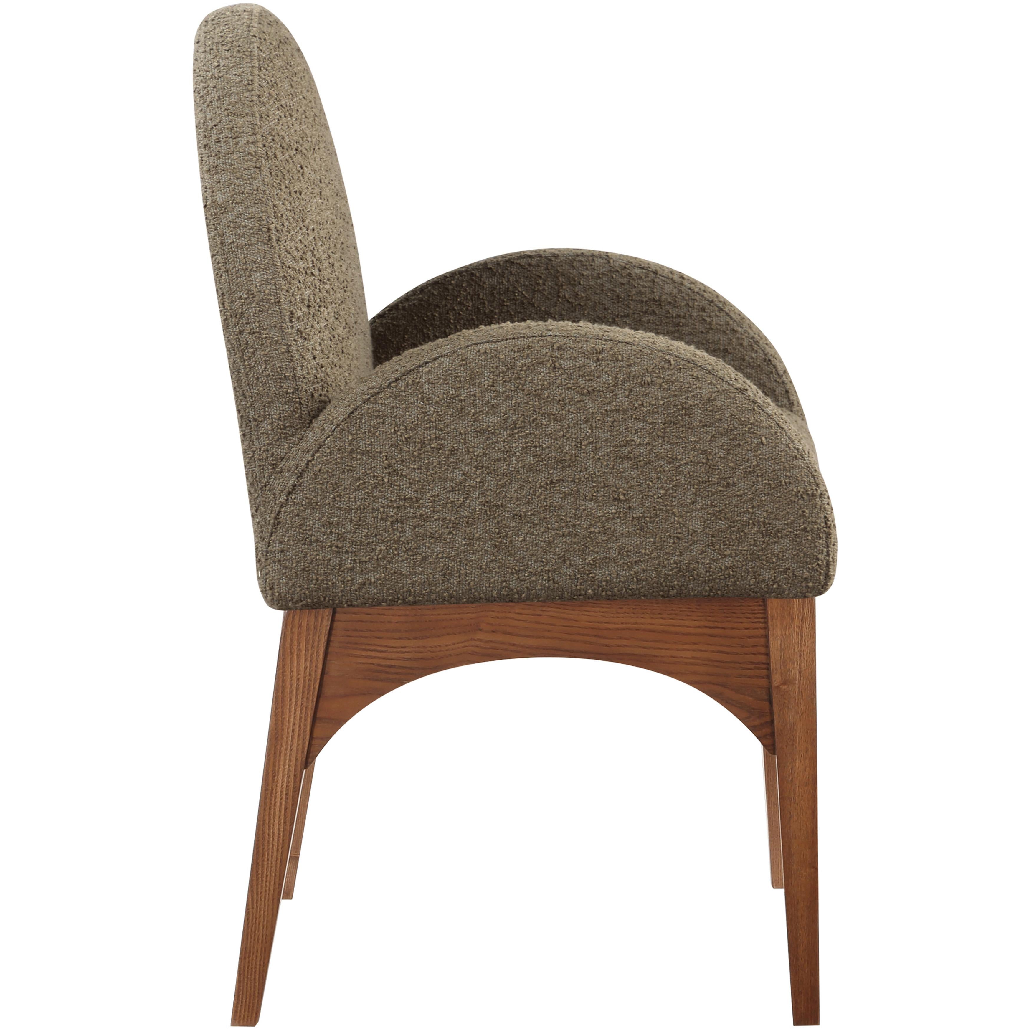 Meridian Waldorf Olive Boucle Fabric Dining Chair