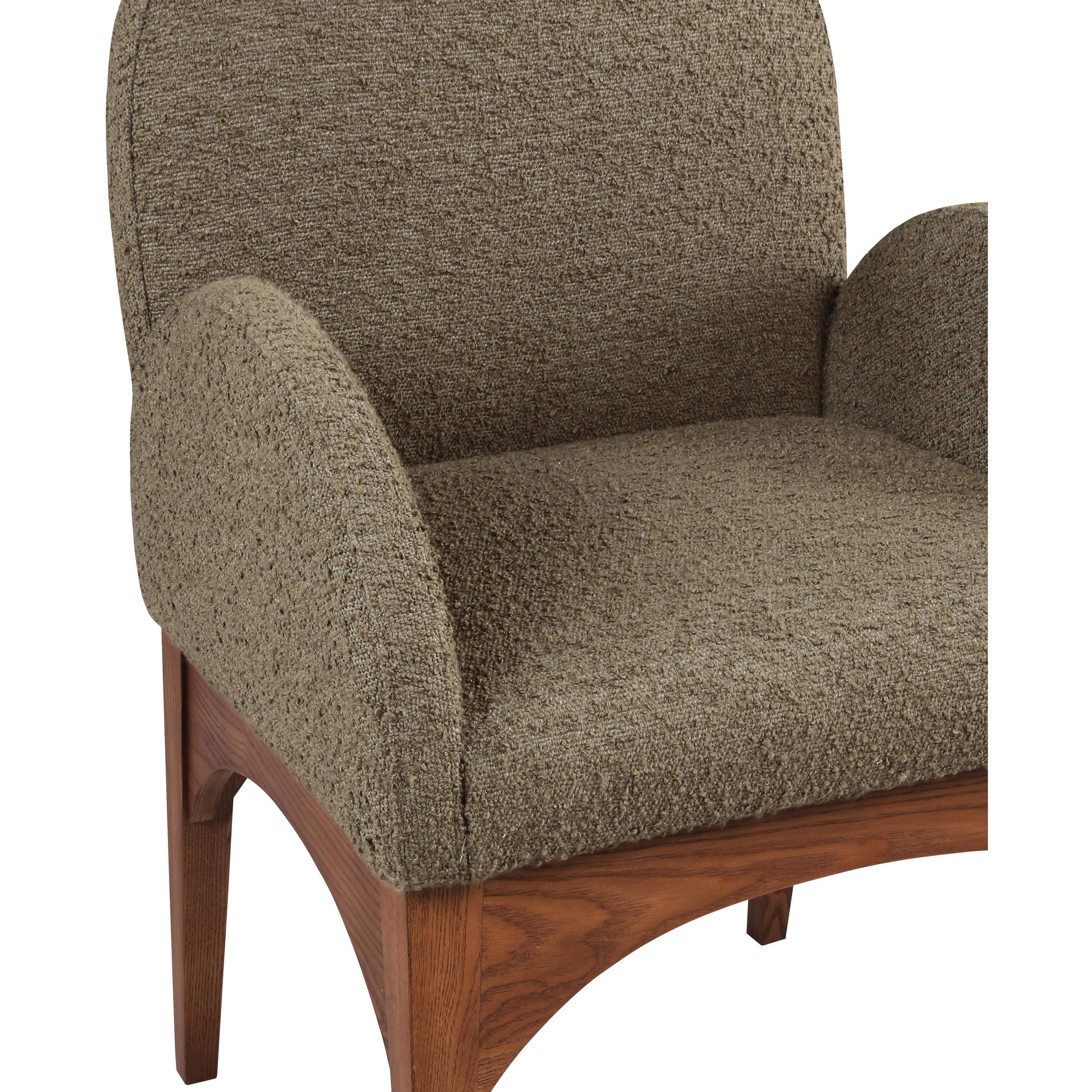 Meridian Waldorf Olive Boucle Fabric Dining Chair