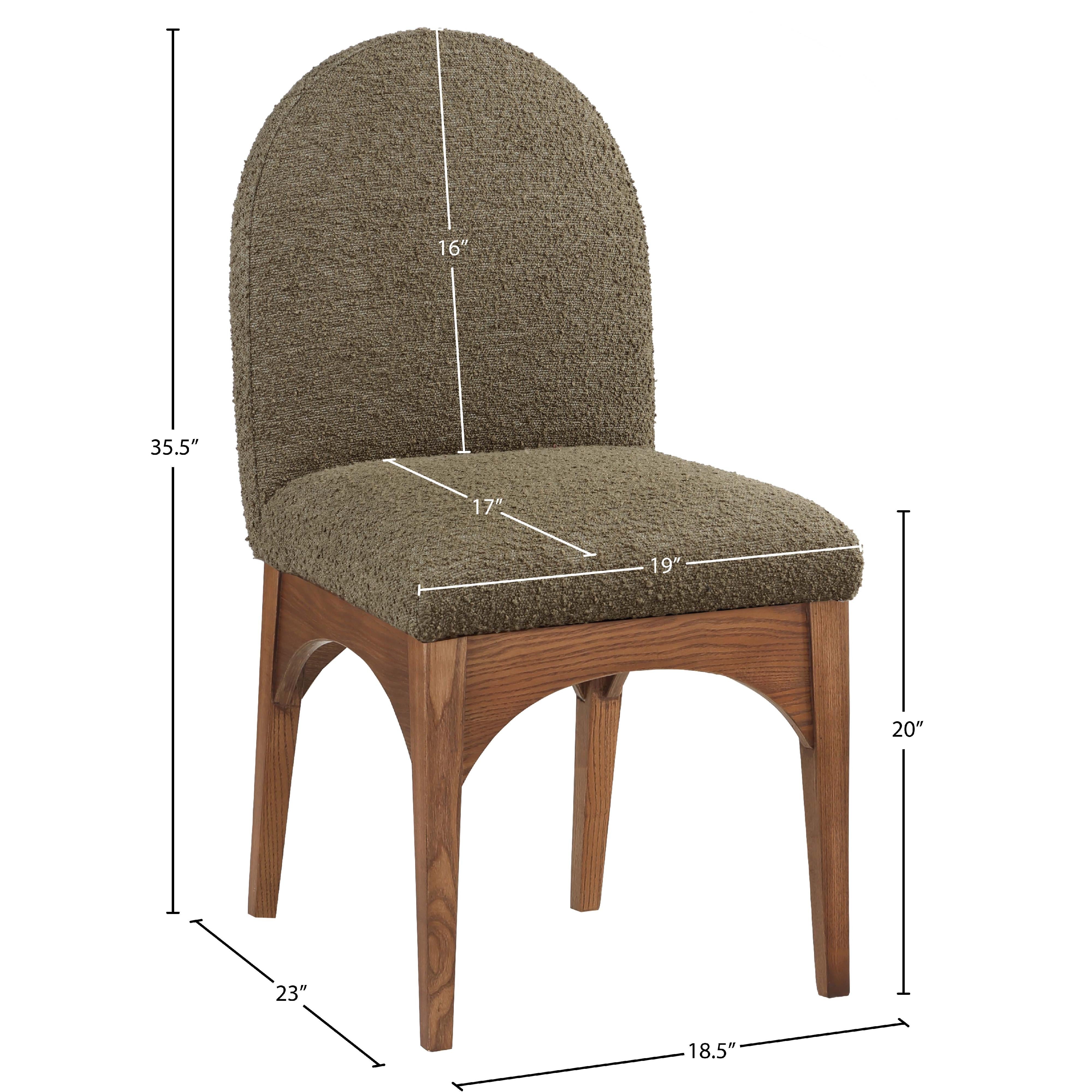 Meridian Waldorf Olive Boucle Fabric Dining Chair