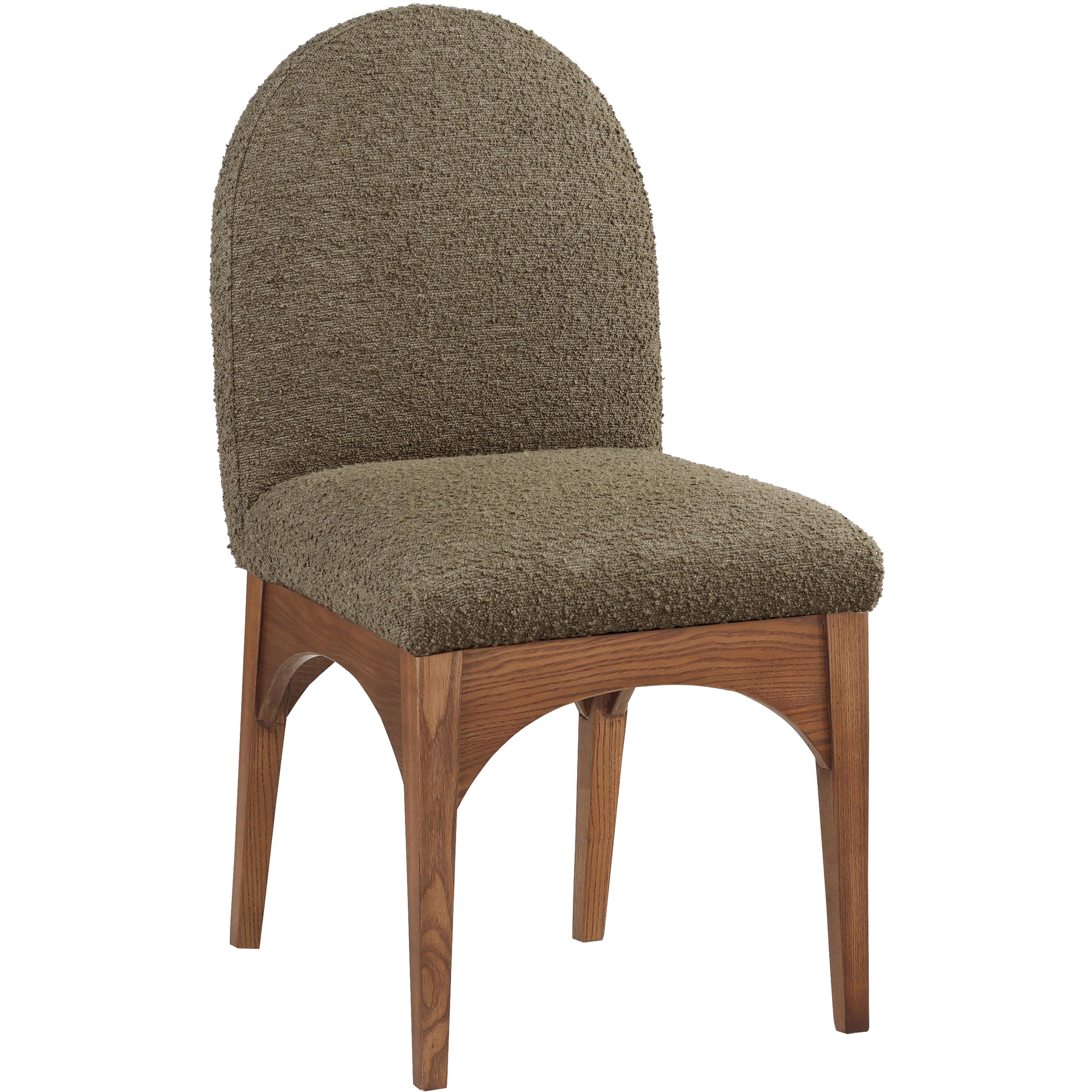 Meridian Waldorf Olive Boucle Fabric Dining Chair