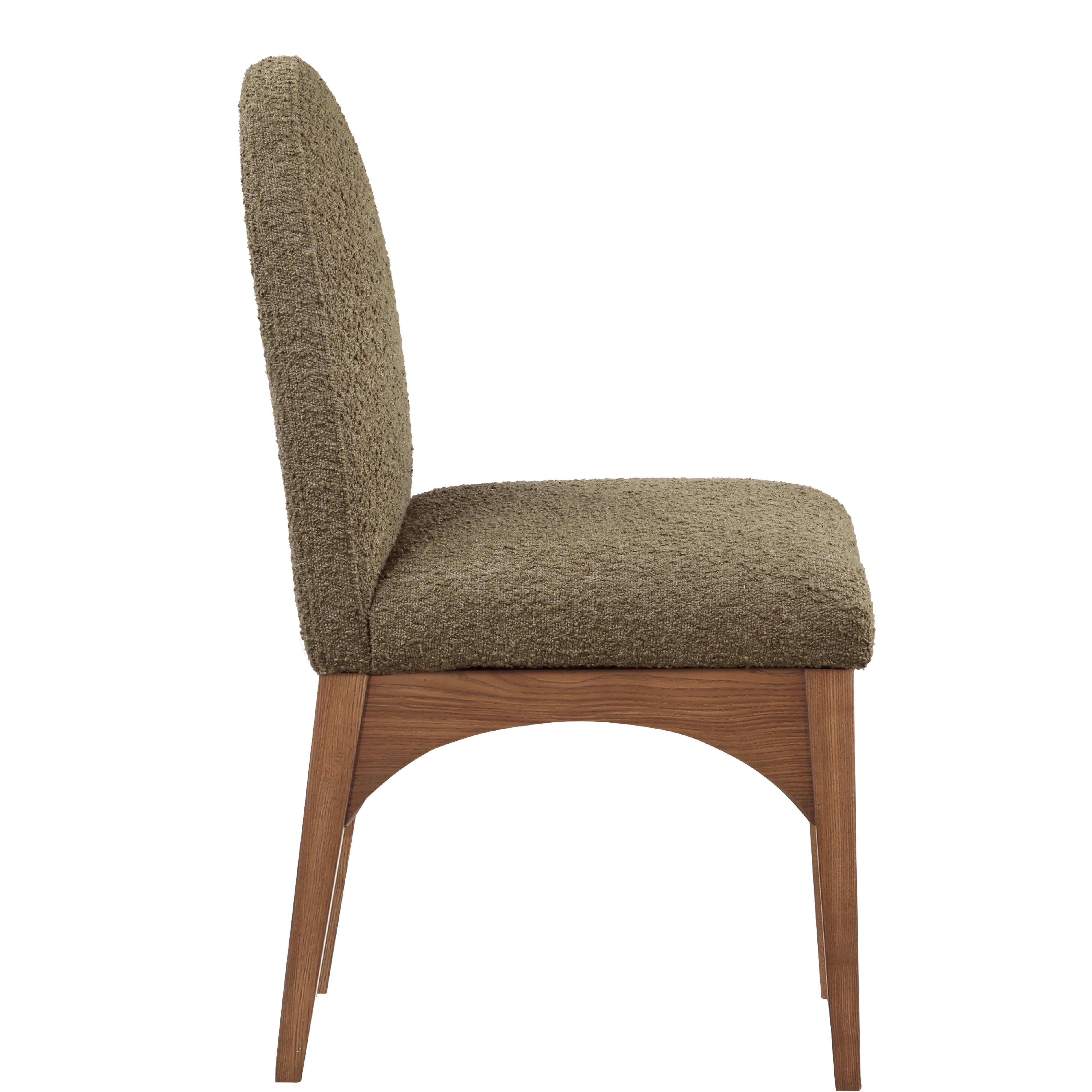 Meridian Waldorf Olive Boucle Fabric Dining Chair