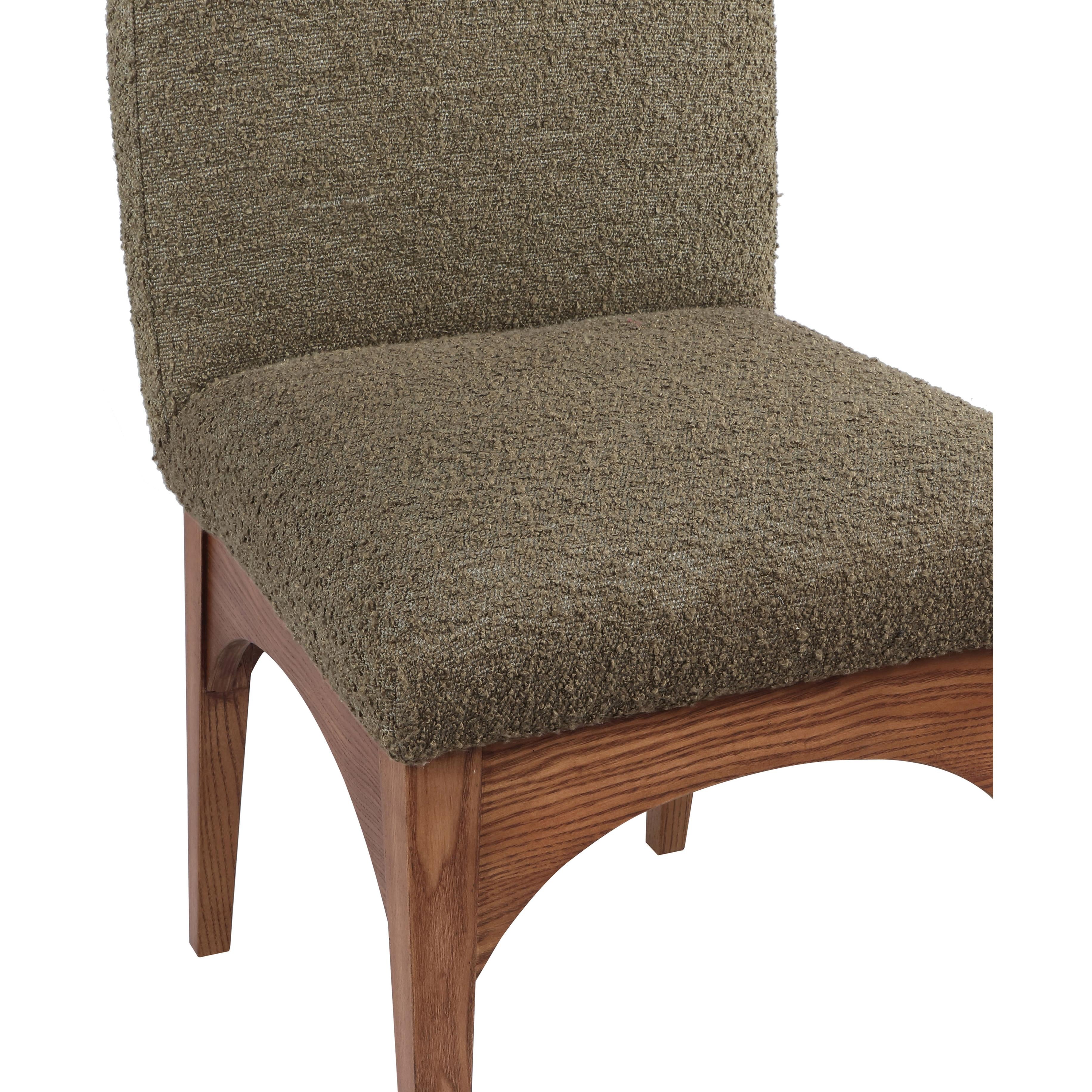 Meridian Waldorf Olive Boucle Fabric Dining Chair