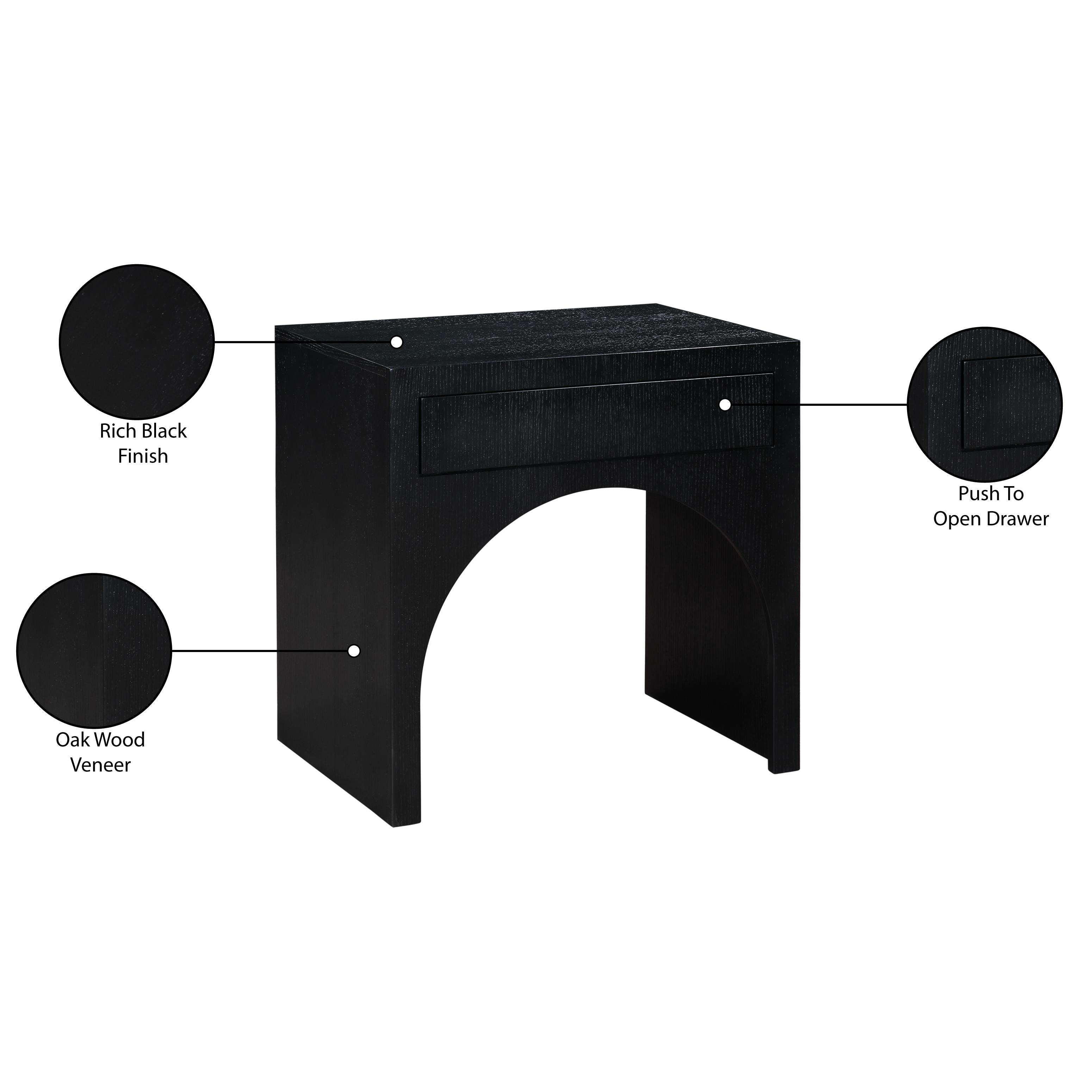 Meridian August Black Night Stand