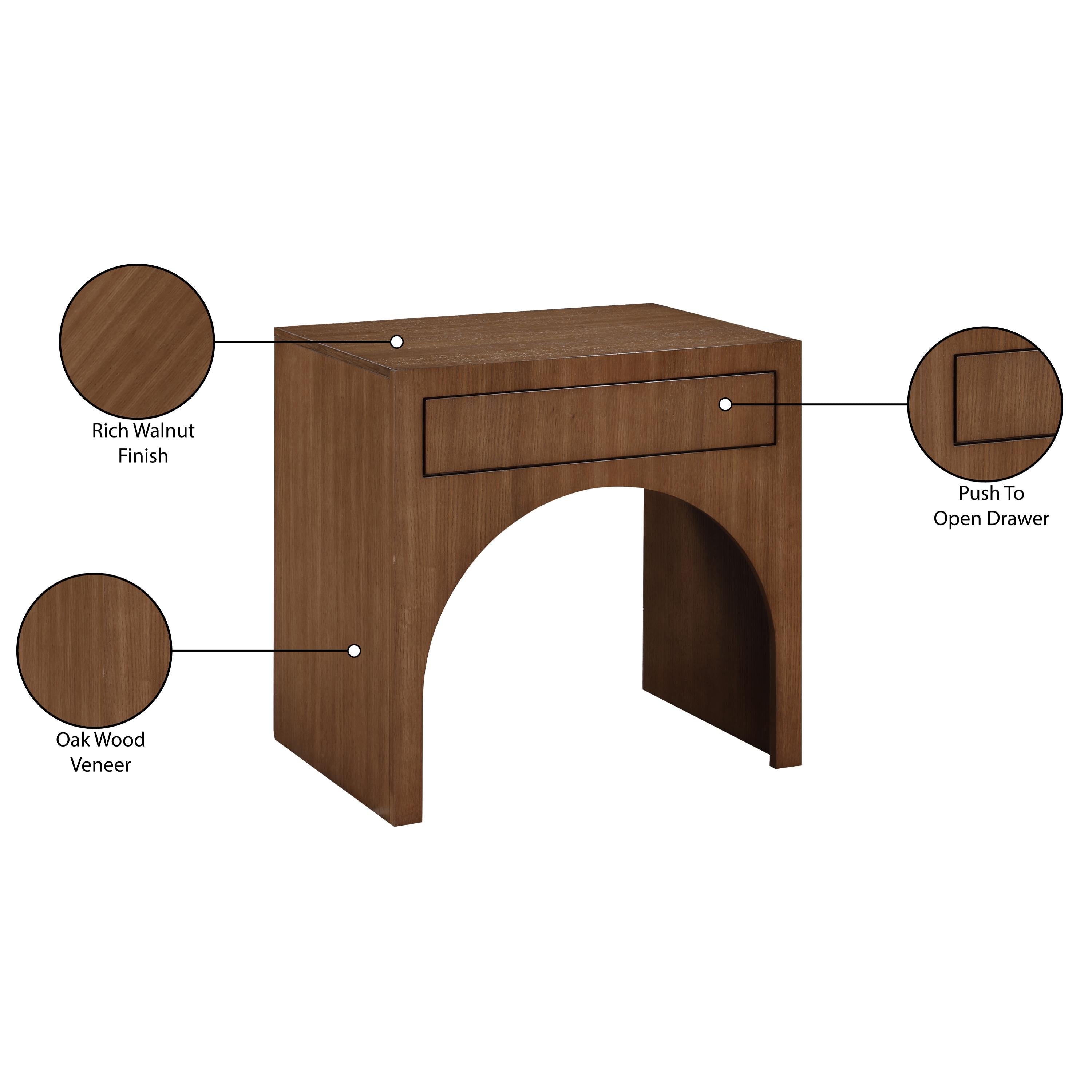 Meridian August Walnut Night Stand