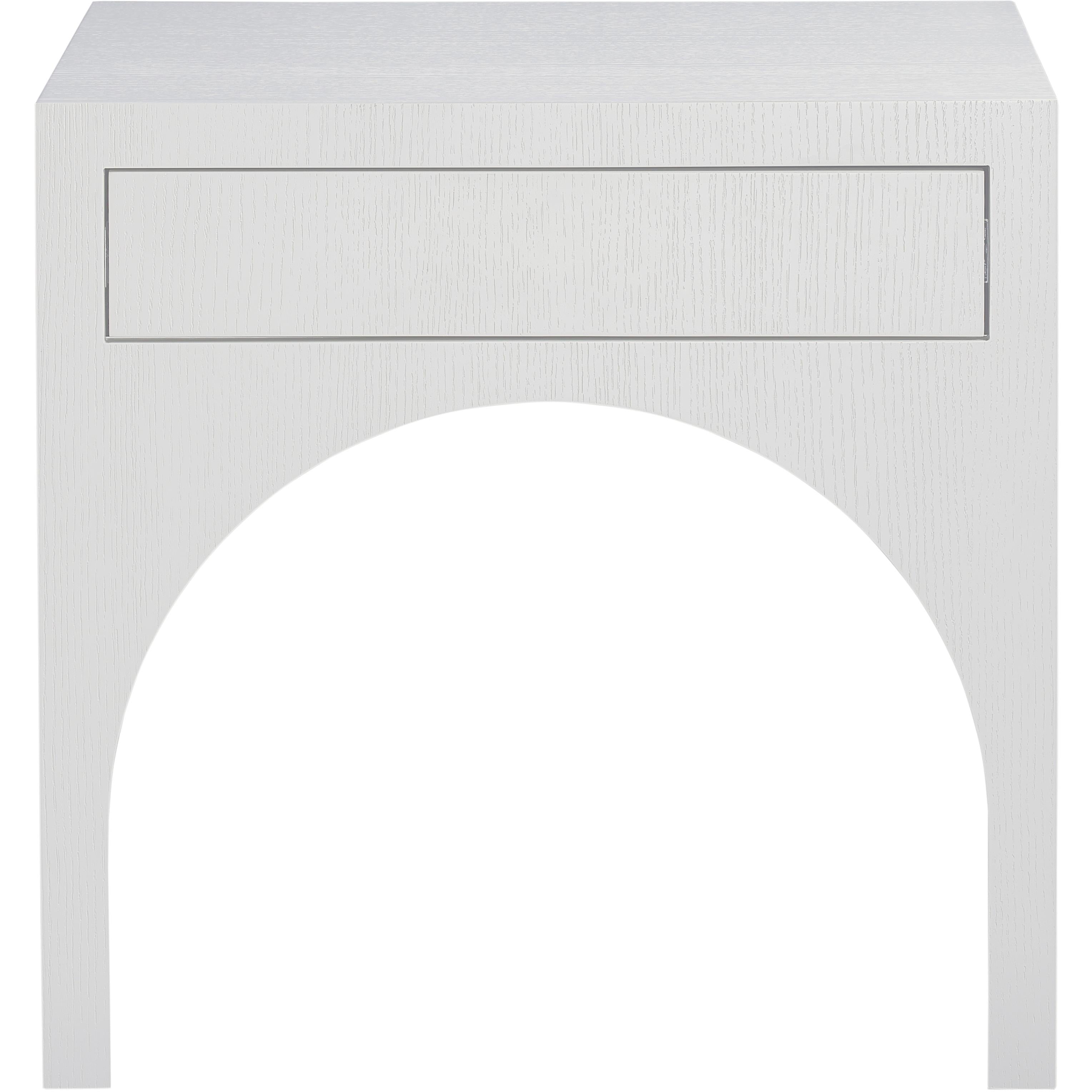 Meridian August White Night Stand