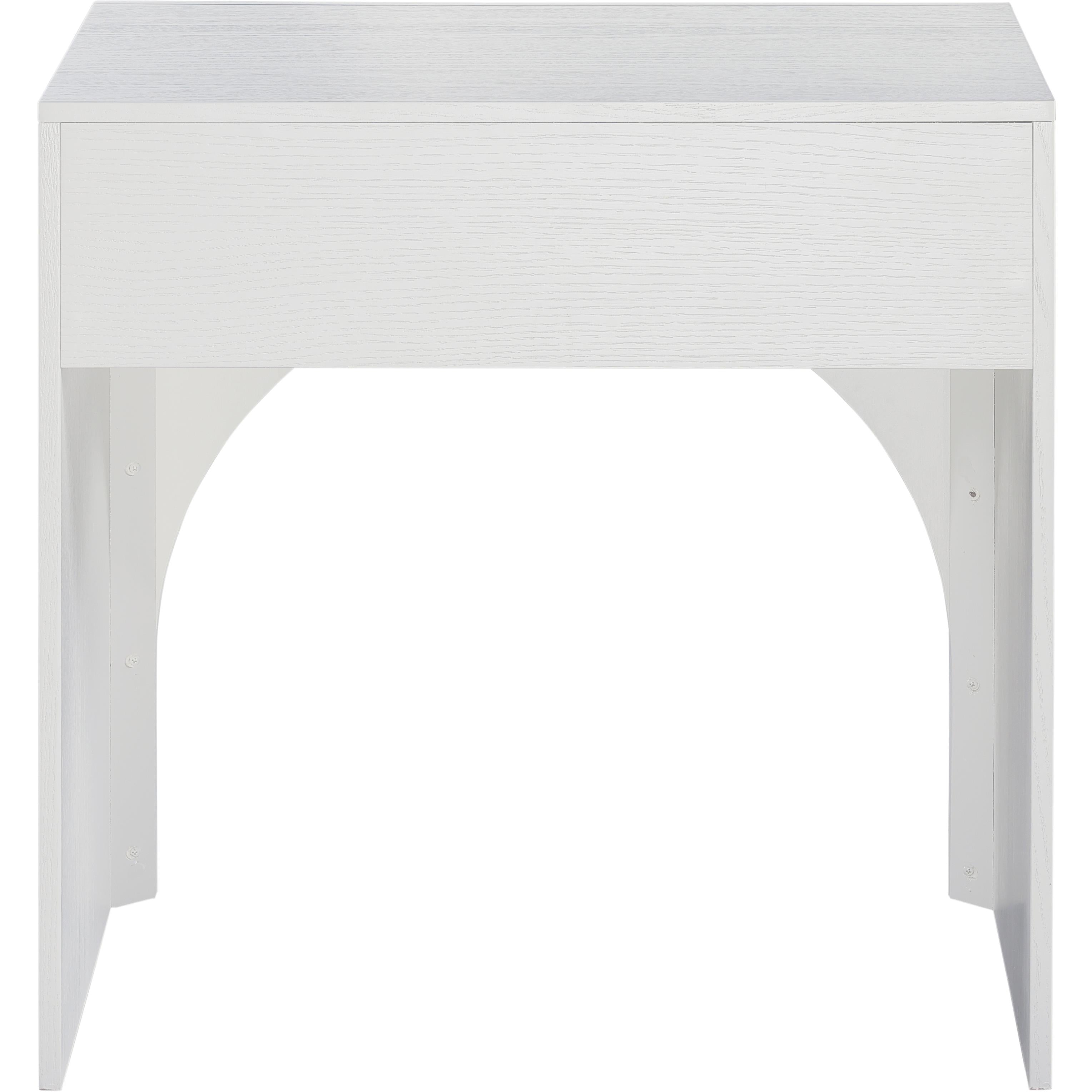 Meridian August White Night Stand