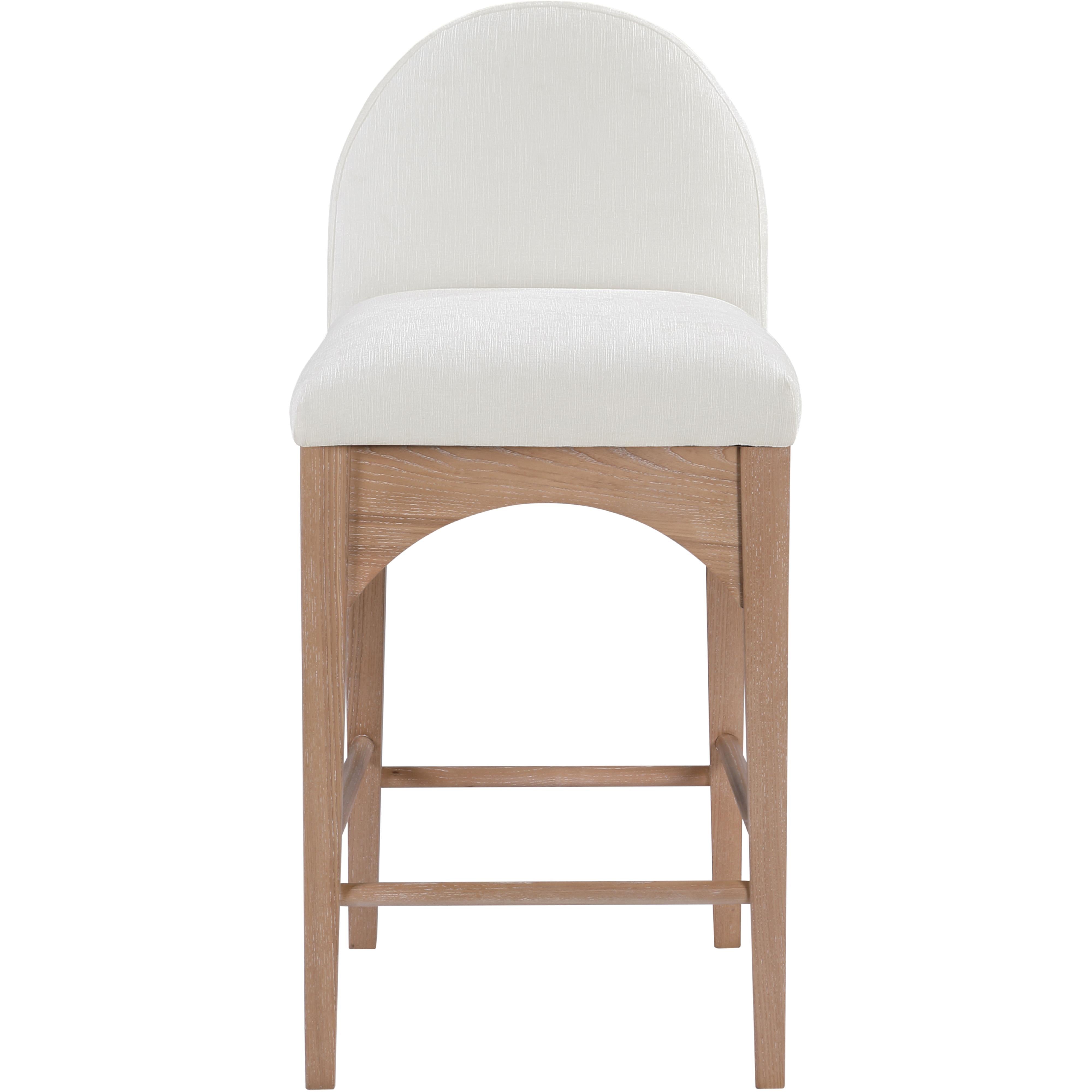 Meridian Waldorf Cream Chenille Fabric Stool