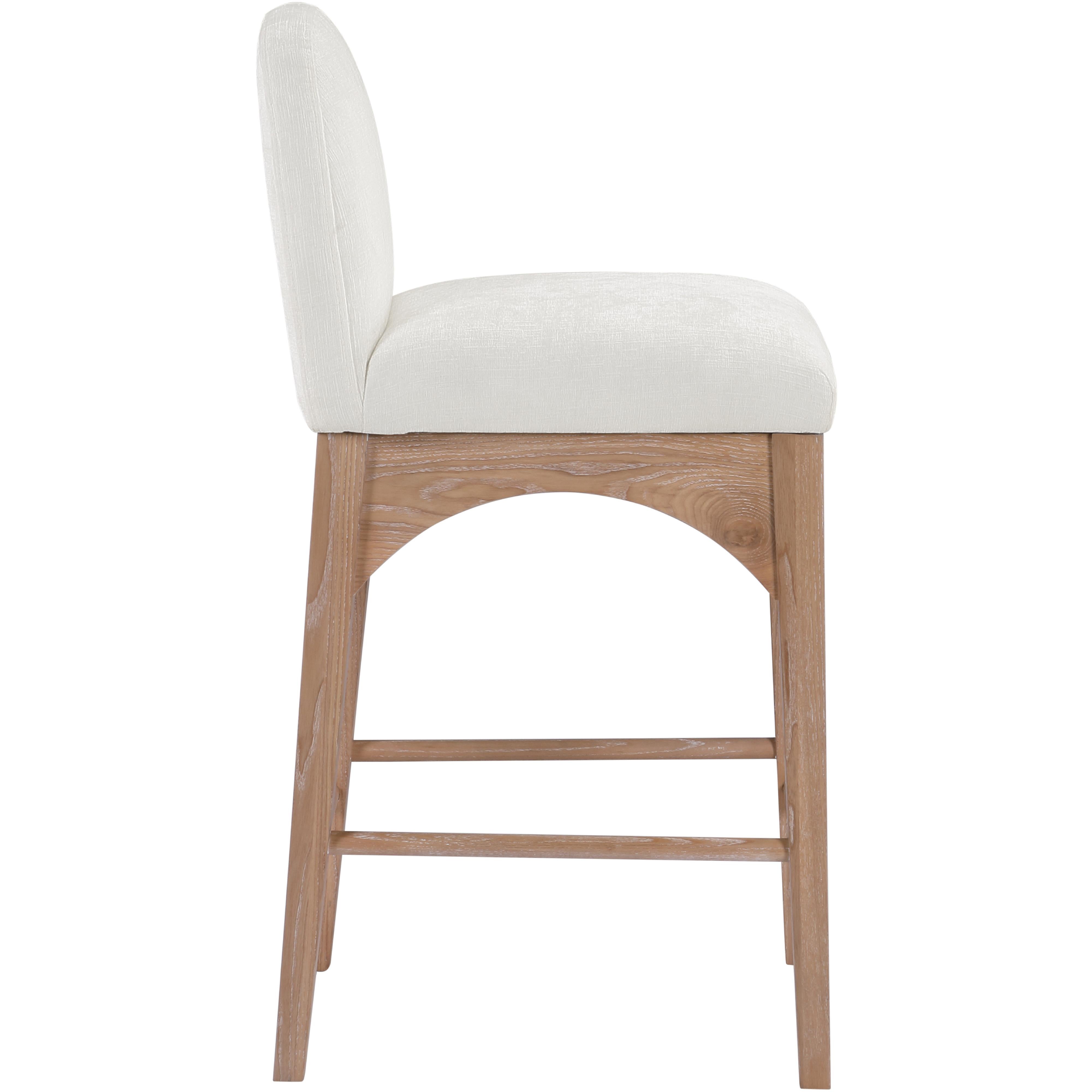 Meridian Waldorf Cream Chenille Fabric Stool