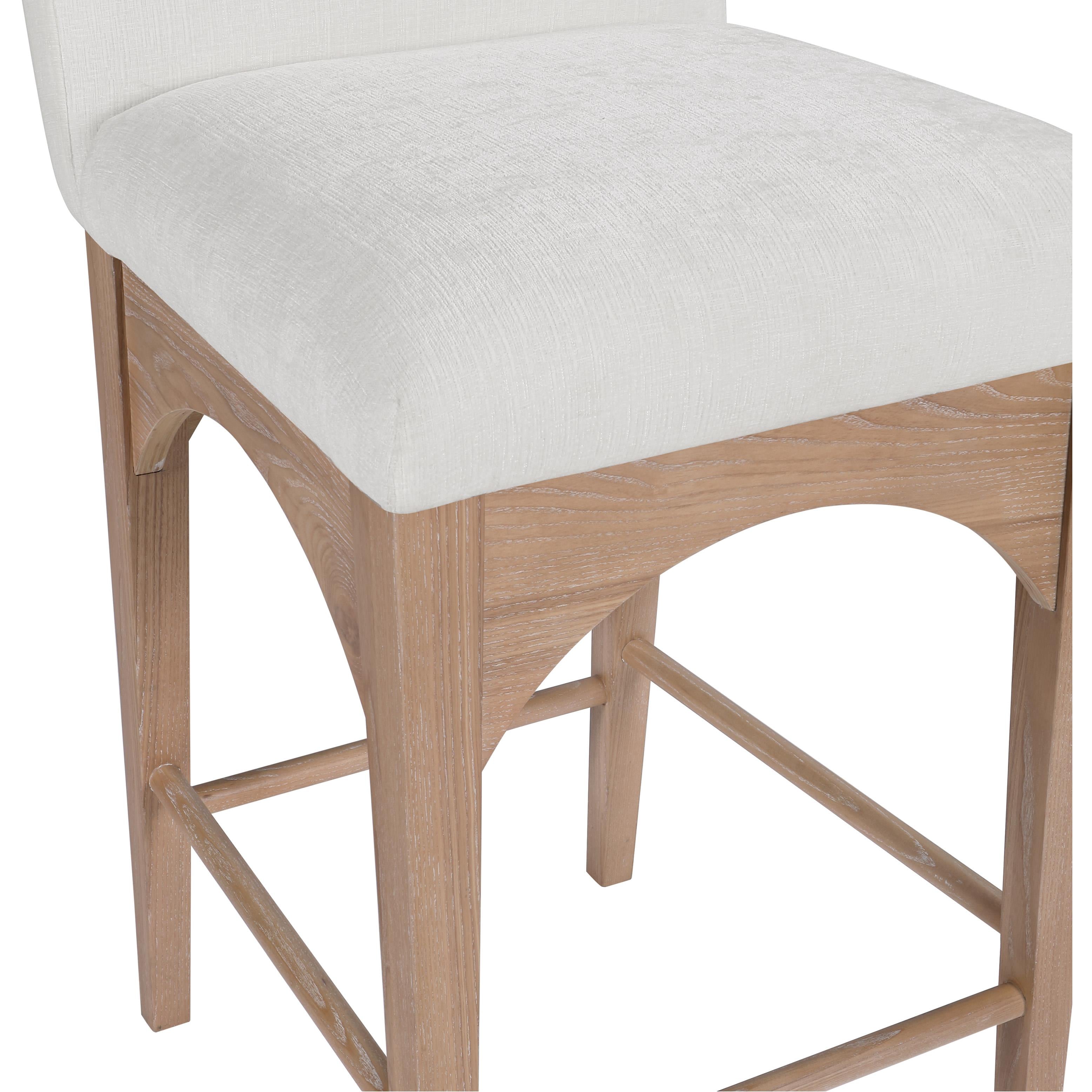 Meridian Waldorf Cream Chenille Fabric Stool