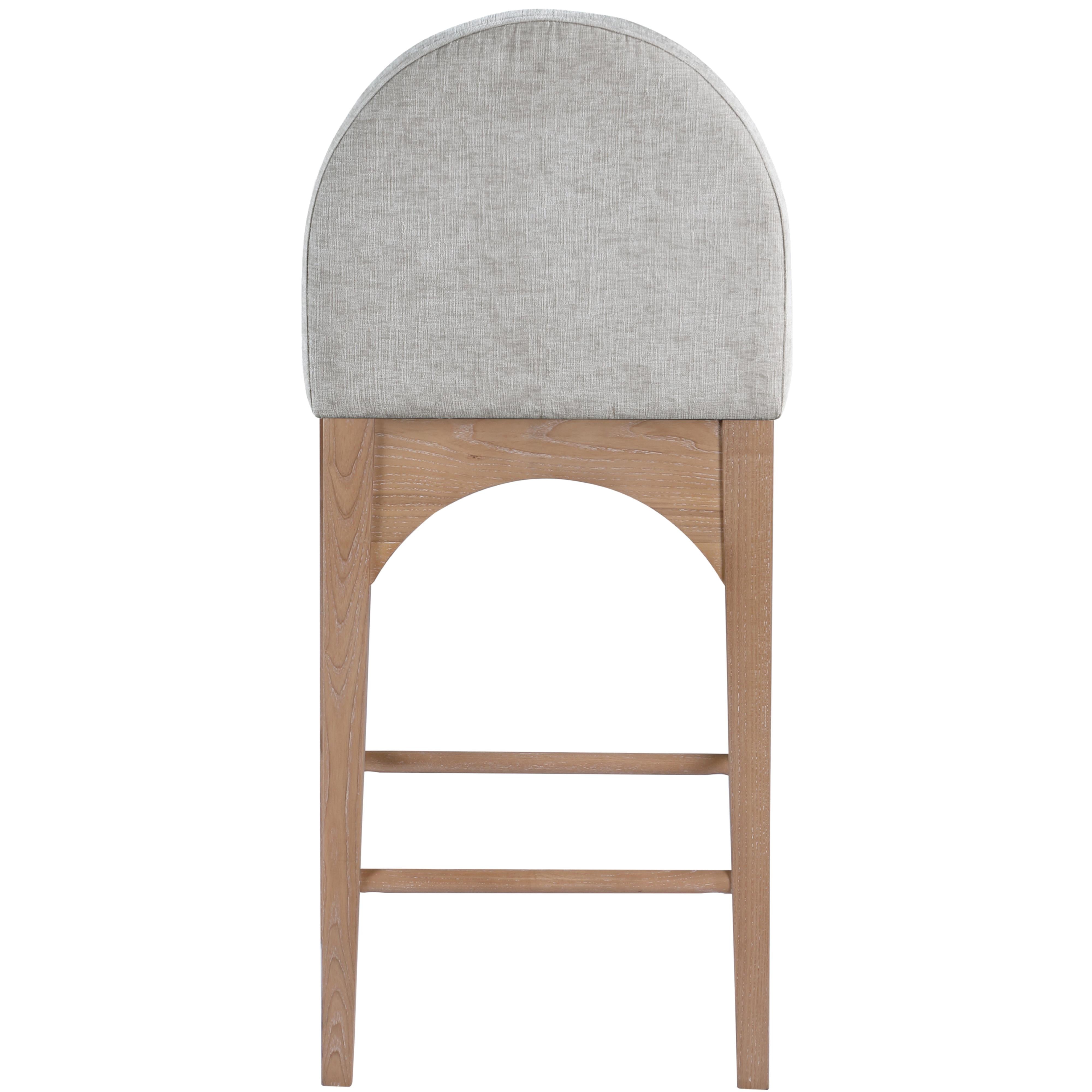 Meridian Waldorf Grey Chenille Fabric Stool